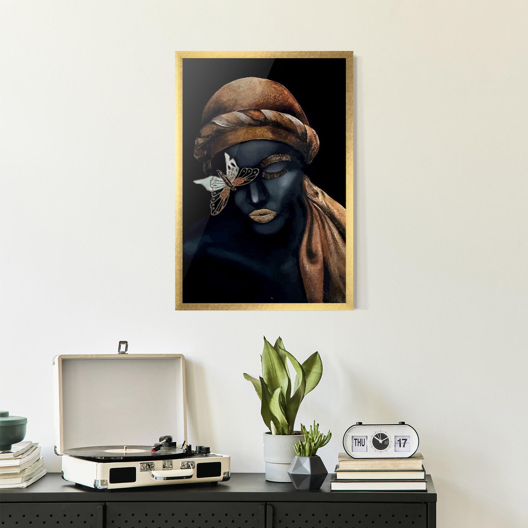 Poster Înrămat Butterfly Lady mockup 2