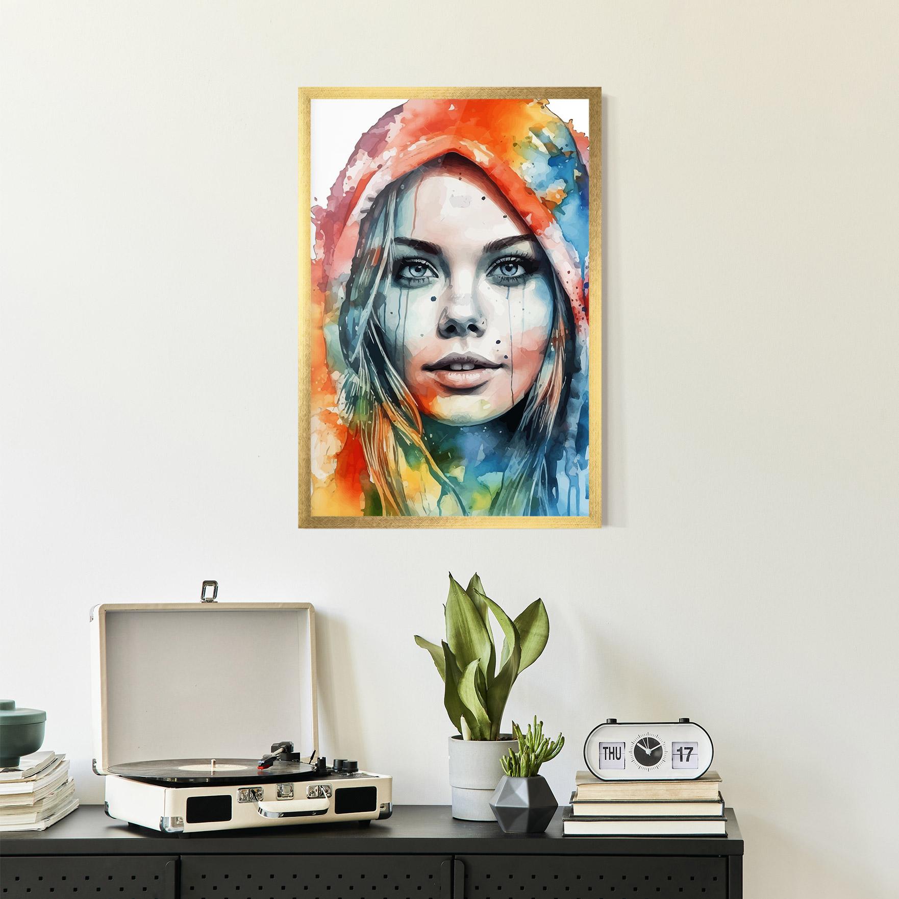 Poster Înrămat Colorful Portrait Art mockup 2