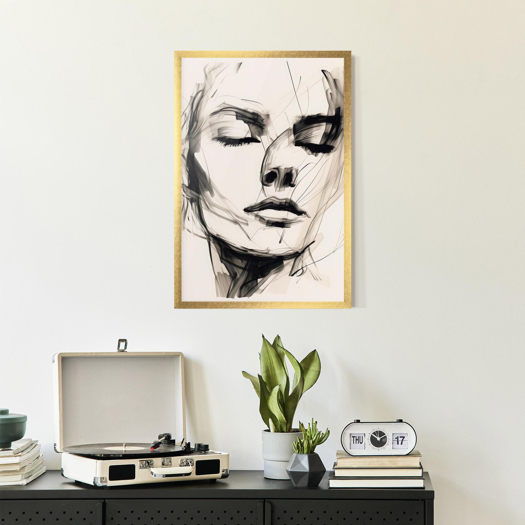 Poster Înrămat Continuous Line Woman mockup 2