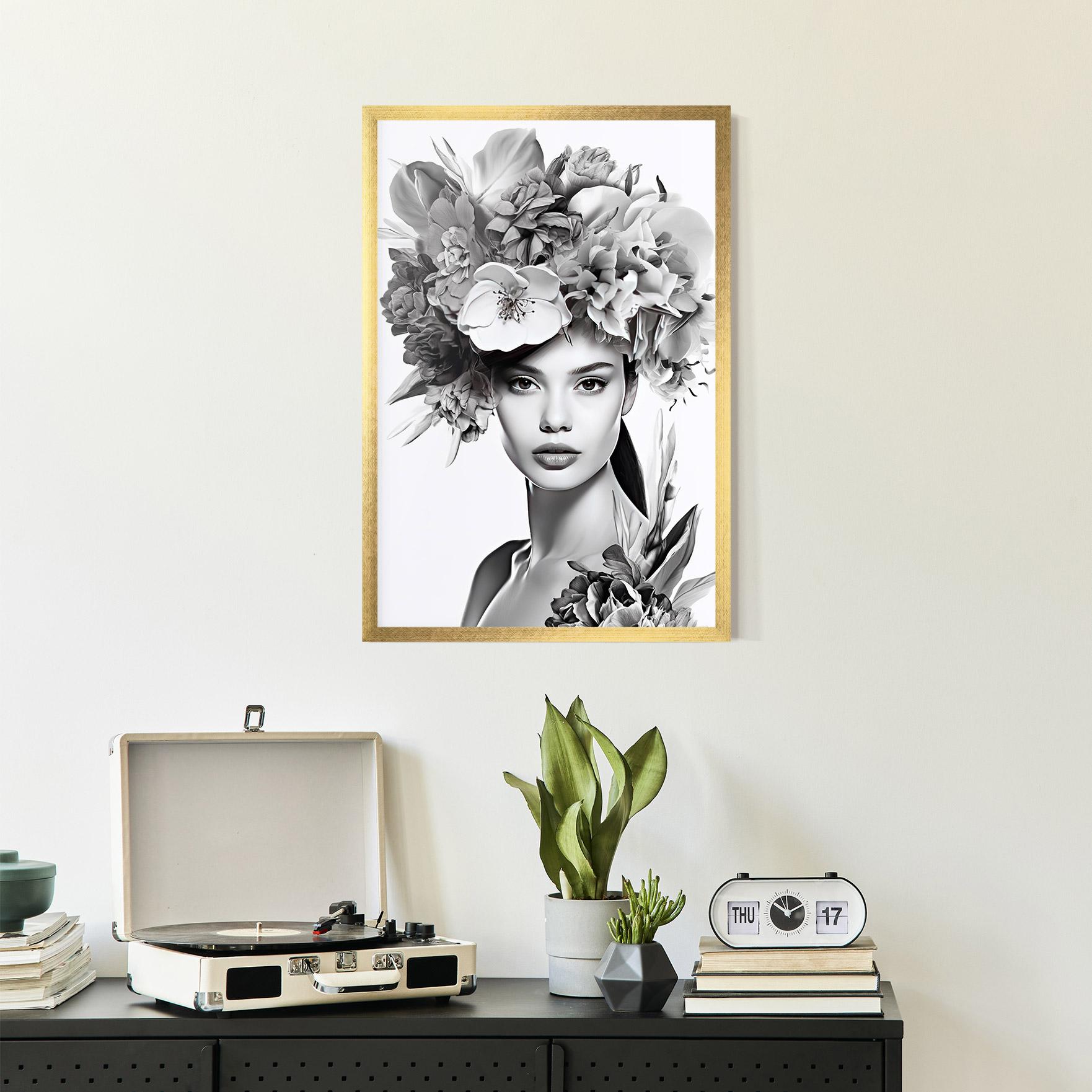 Poster Înrămat Flower Crown Woman mockup 2