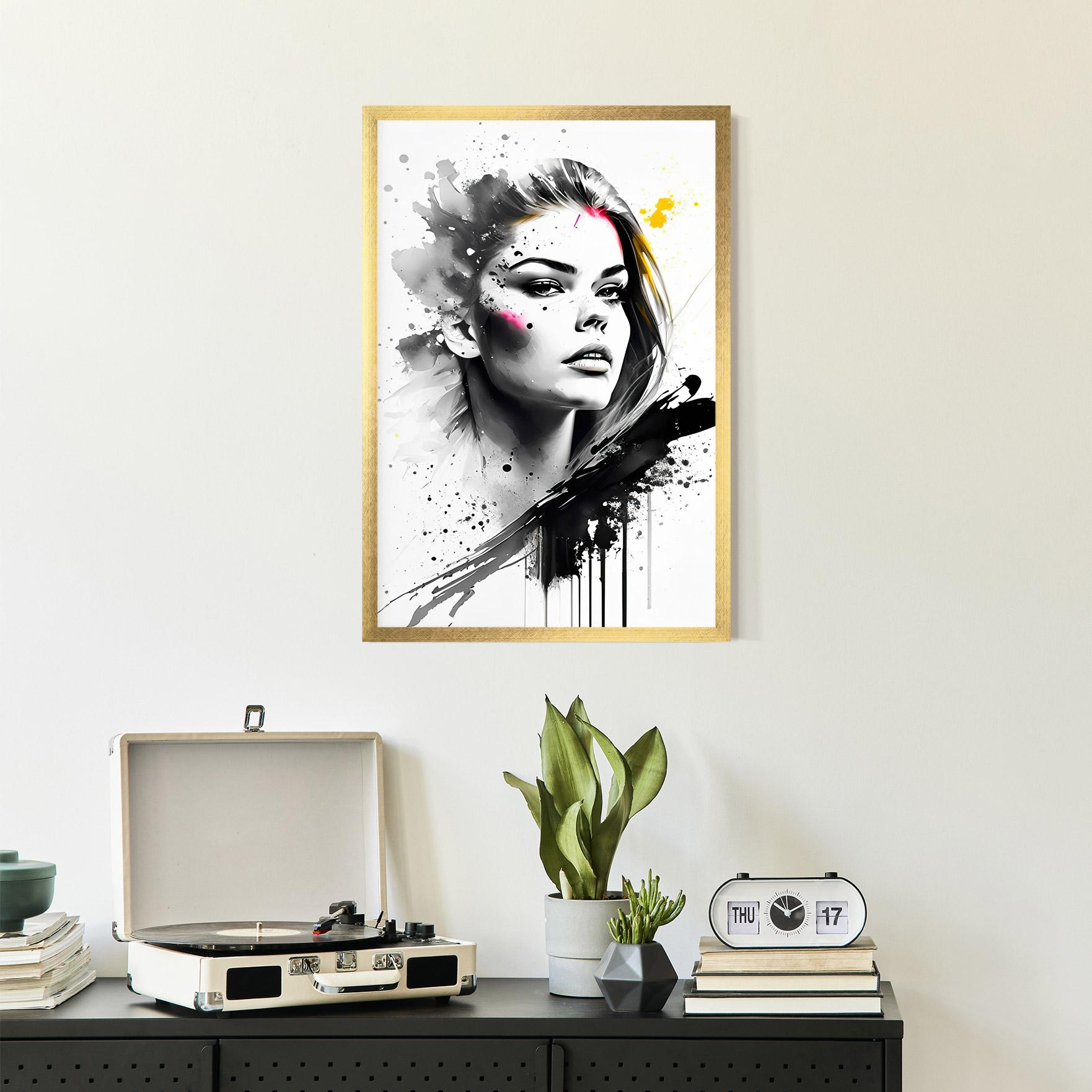 Poster Înrămat Ink Splash Portrait mockup 2