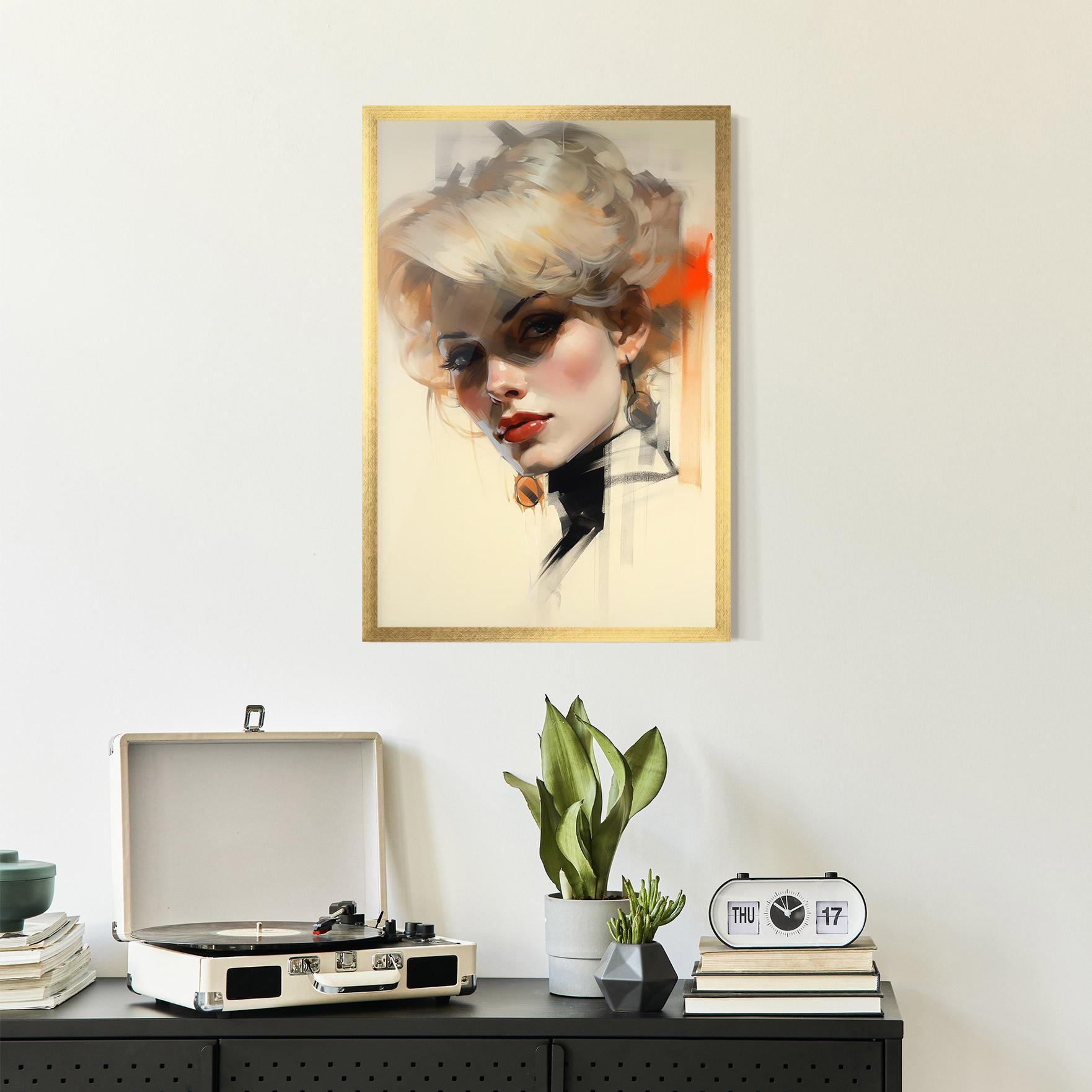 Poster Înrămat Rockabilly Blonde Girl mockup 2