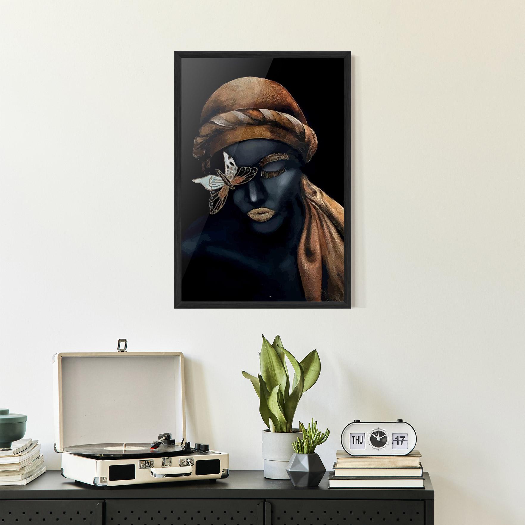 Poster Înrămat Butterfly Lady mockup 2