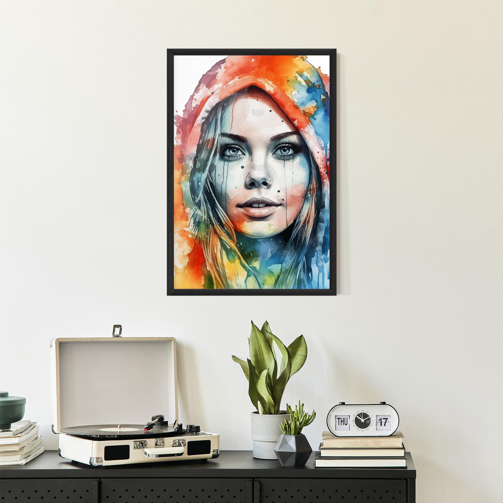 Poster Înrămat Colorful Portrait Art mockup 2