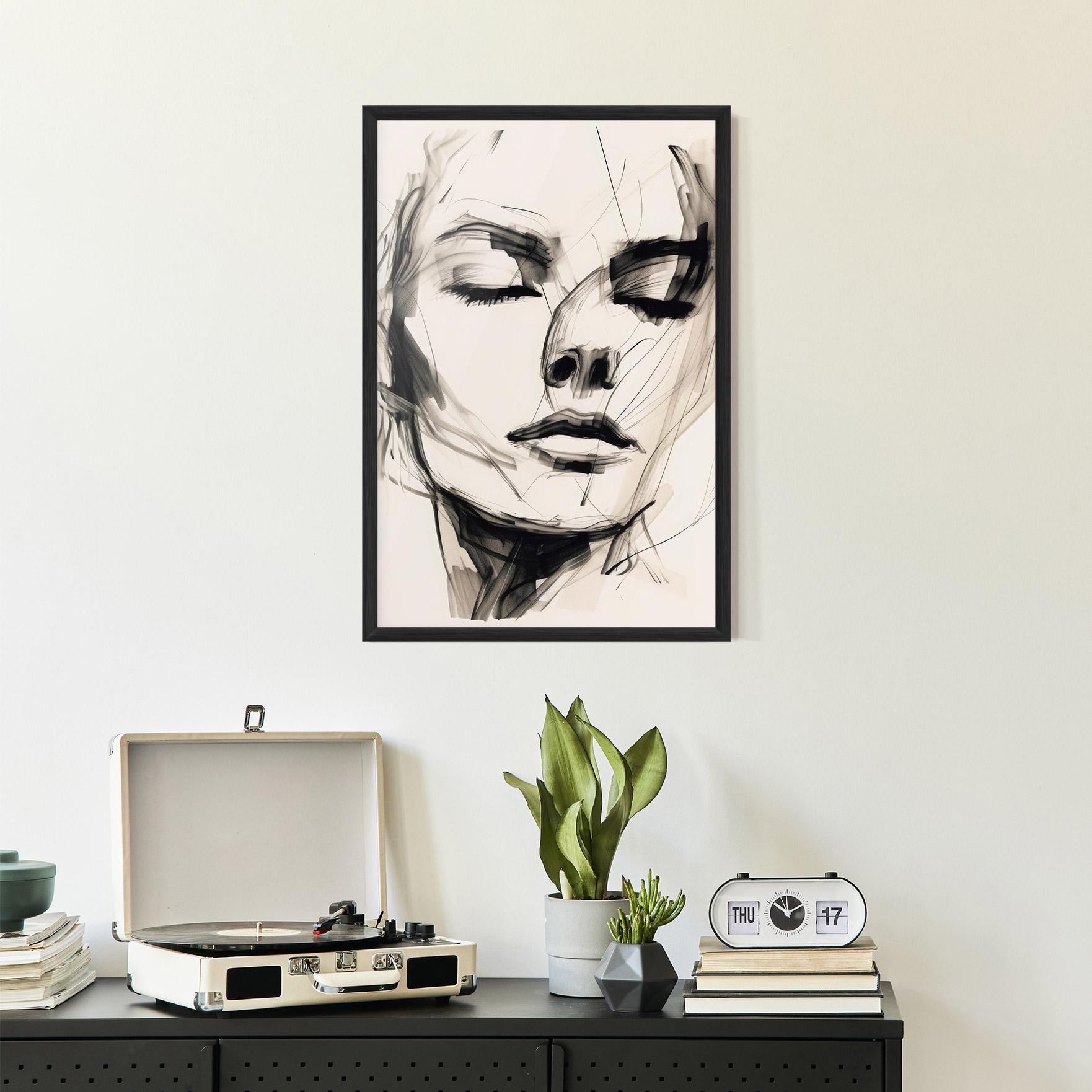 Poster Înrămat Continuous Line Woman mockup 2