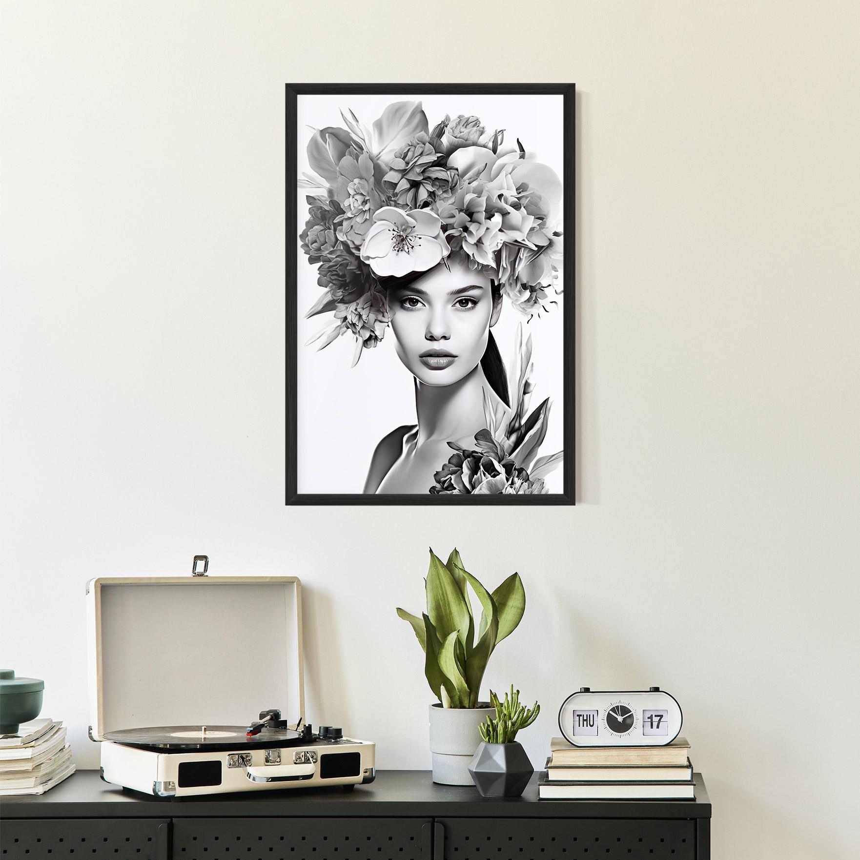 Poster Înrămat Flower Crown Woman mockup 2
