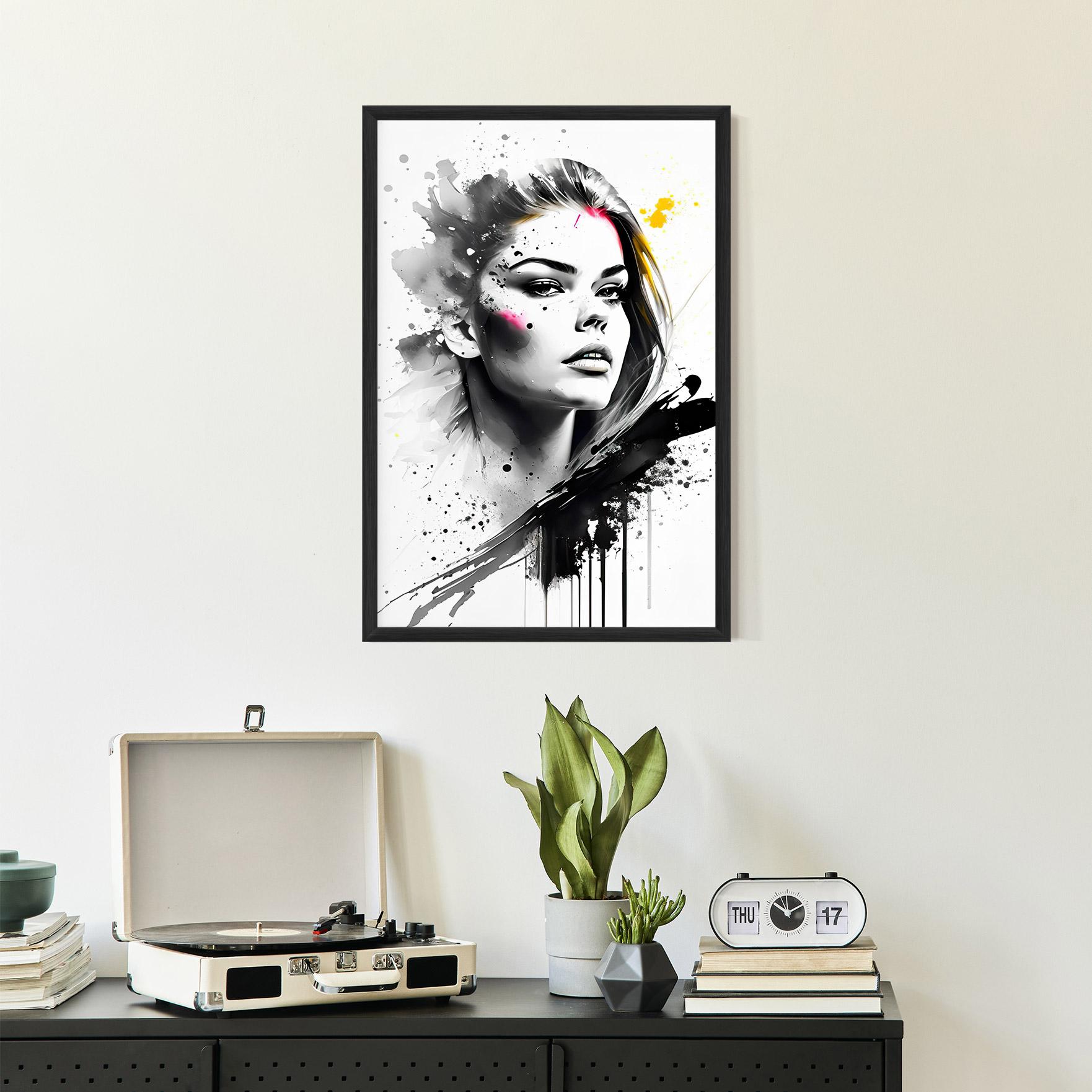 Poster Înrămat Ink Splash Portrait mockup 2