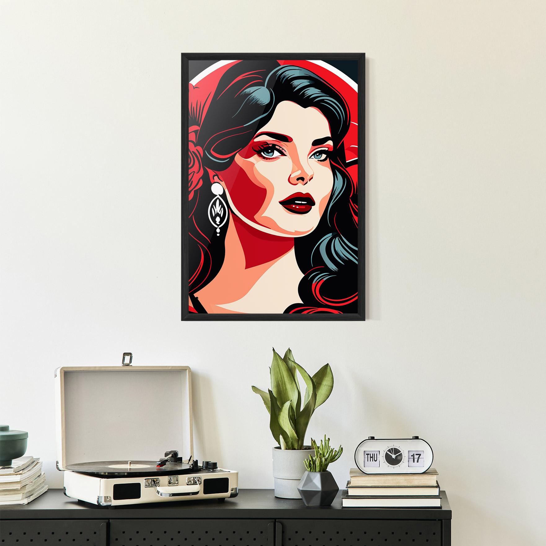 Poster Înrămat Red Light Portrait mockup 2