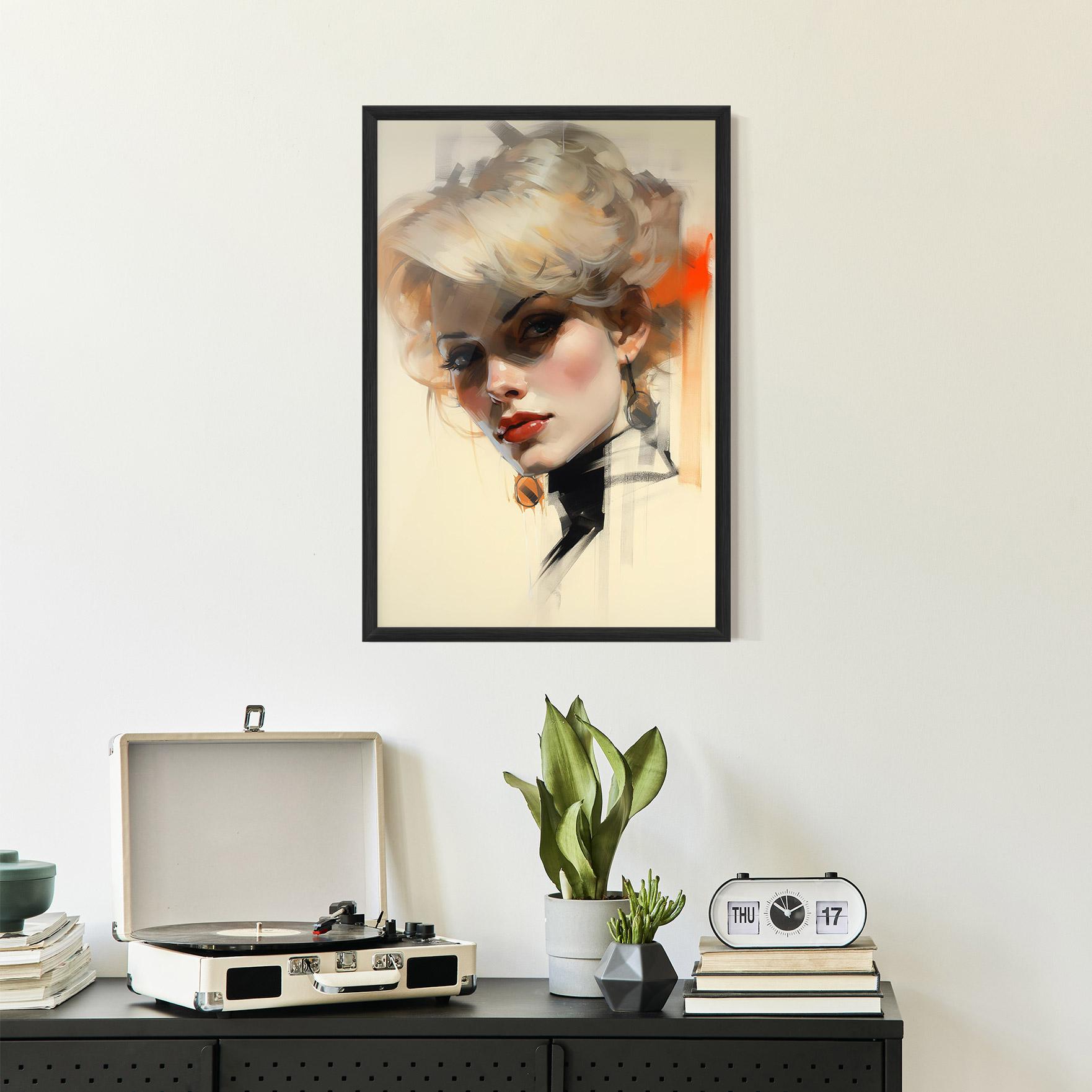 Poster Înrămat Rockabilly Blonde Girl mockup 2