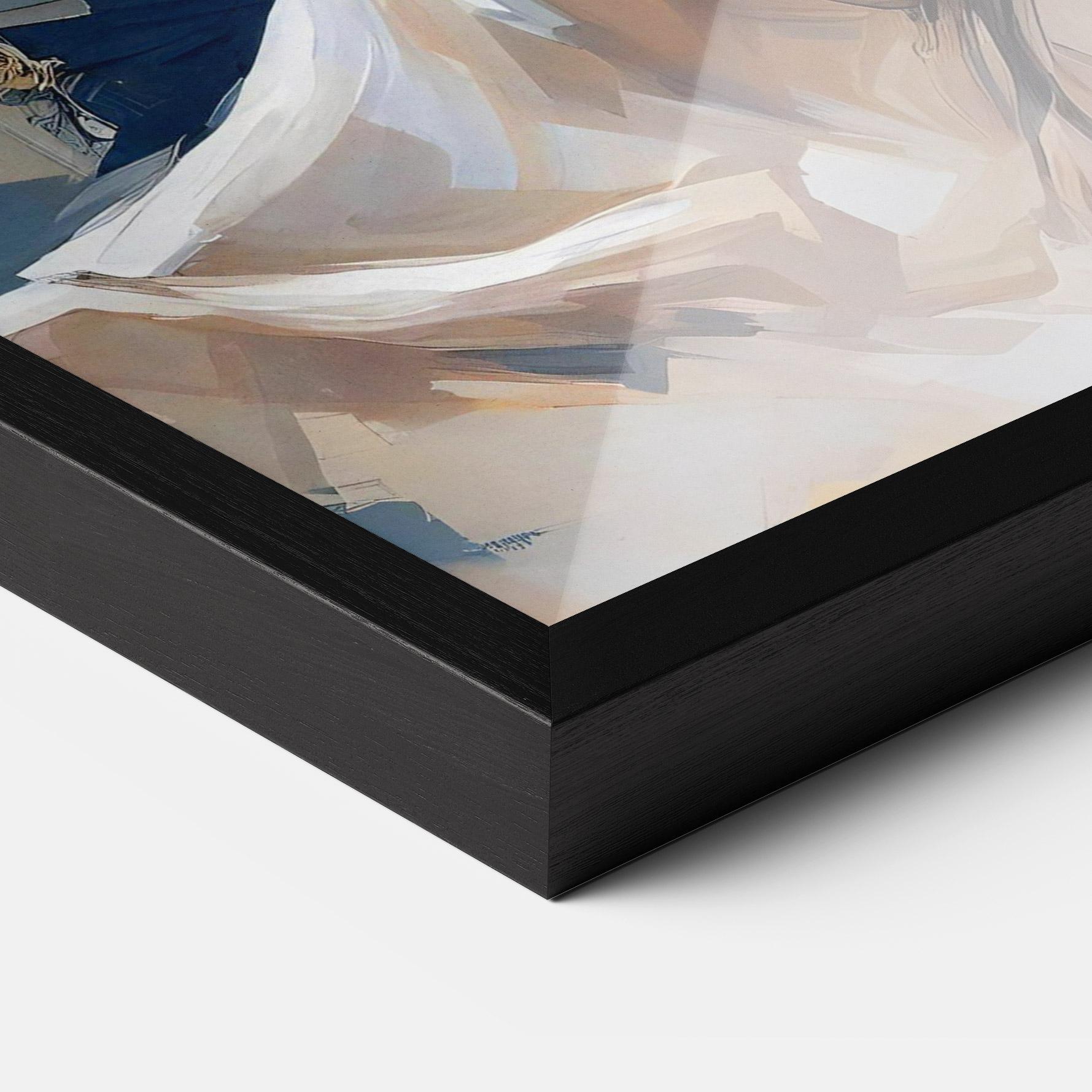 Poster Înrămat Long Black Hair Portrait mockup 3