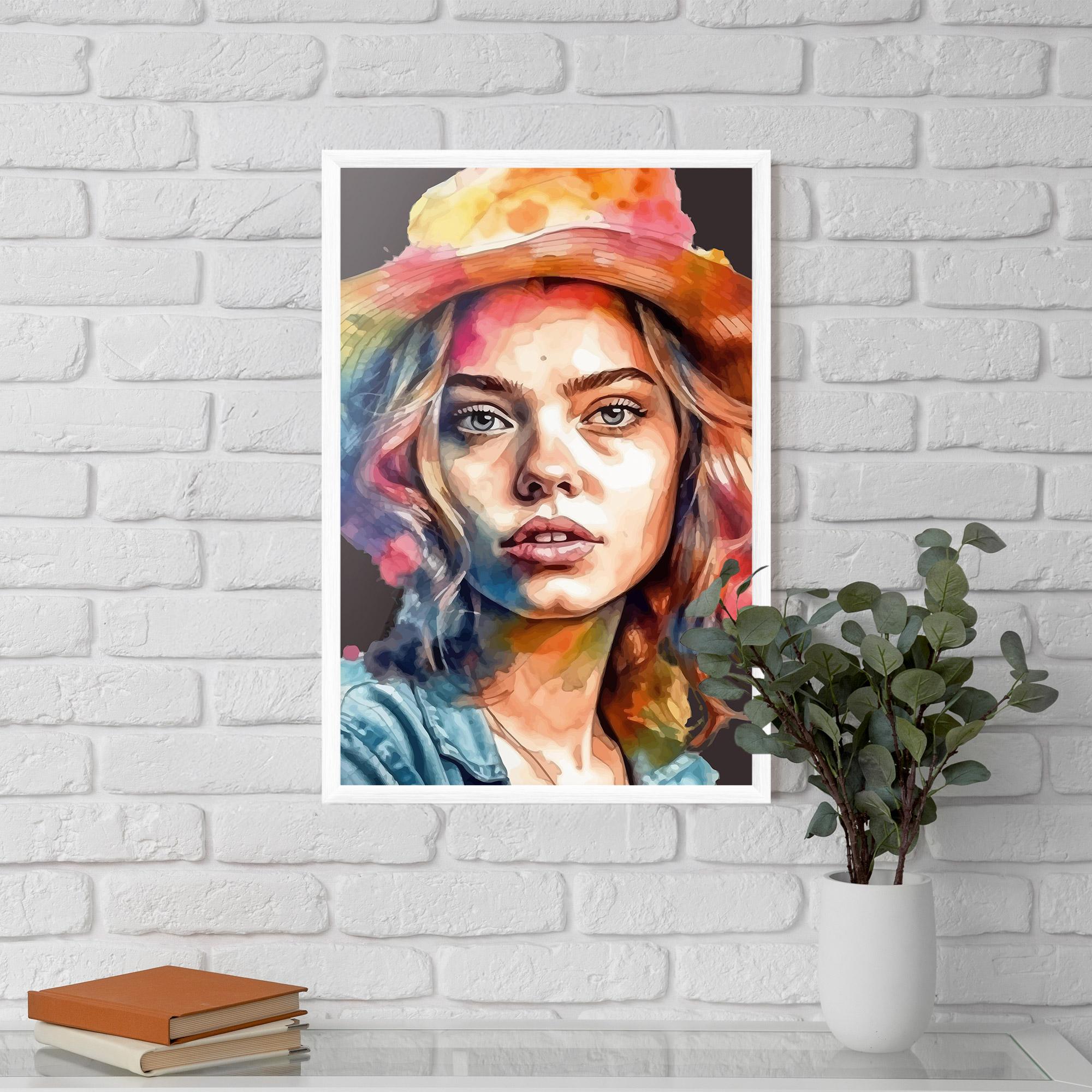 Poster Înrămat Hat Portrait Girl mockup 5