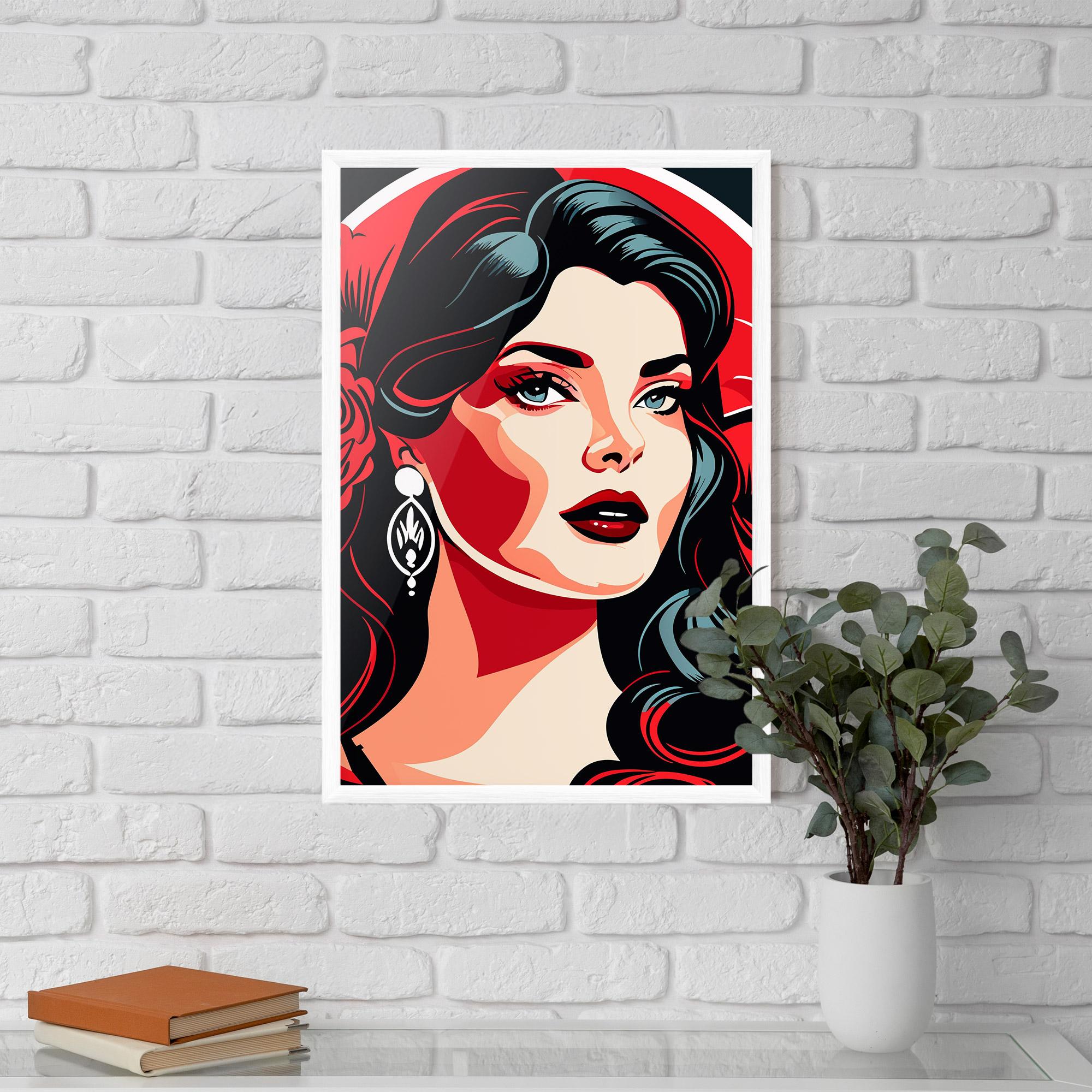 Poster Înrămat Red Light Portrait mockup 5