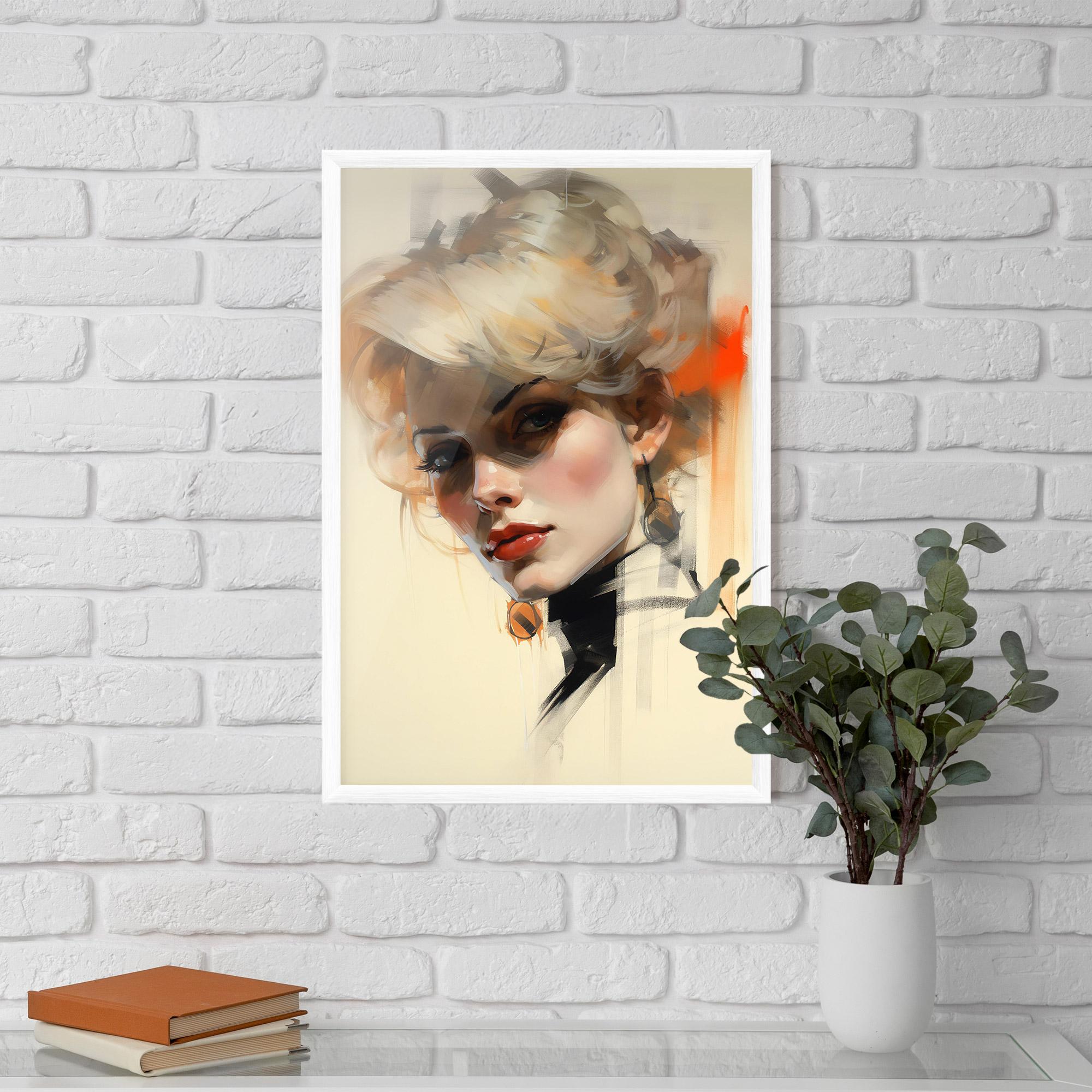 Poster Înrămat Rockabilly Blonde Girl mockup 5