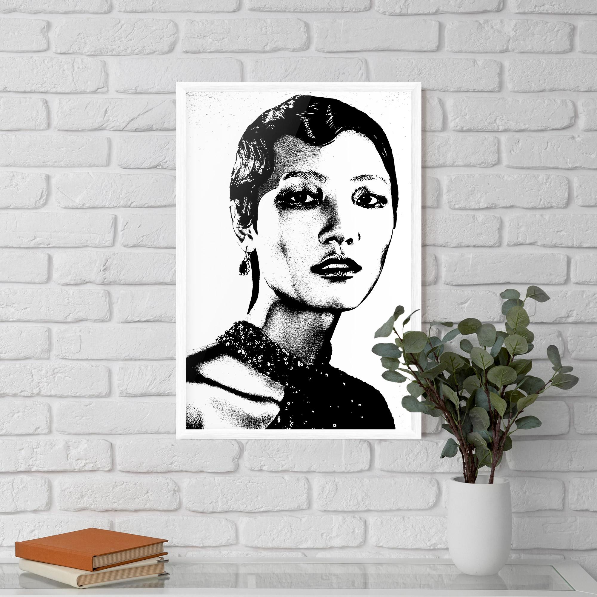 Poster Înrămat White Black Portrait mockup 5