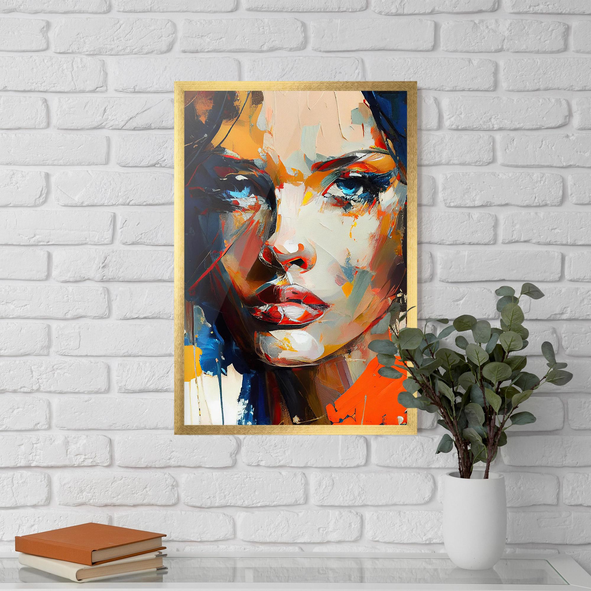 Poster Înrămat Beautiful Brunette Woman mockup 5