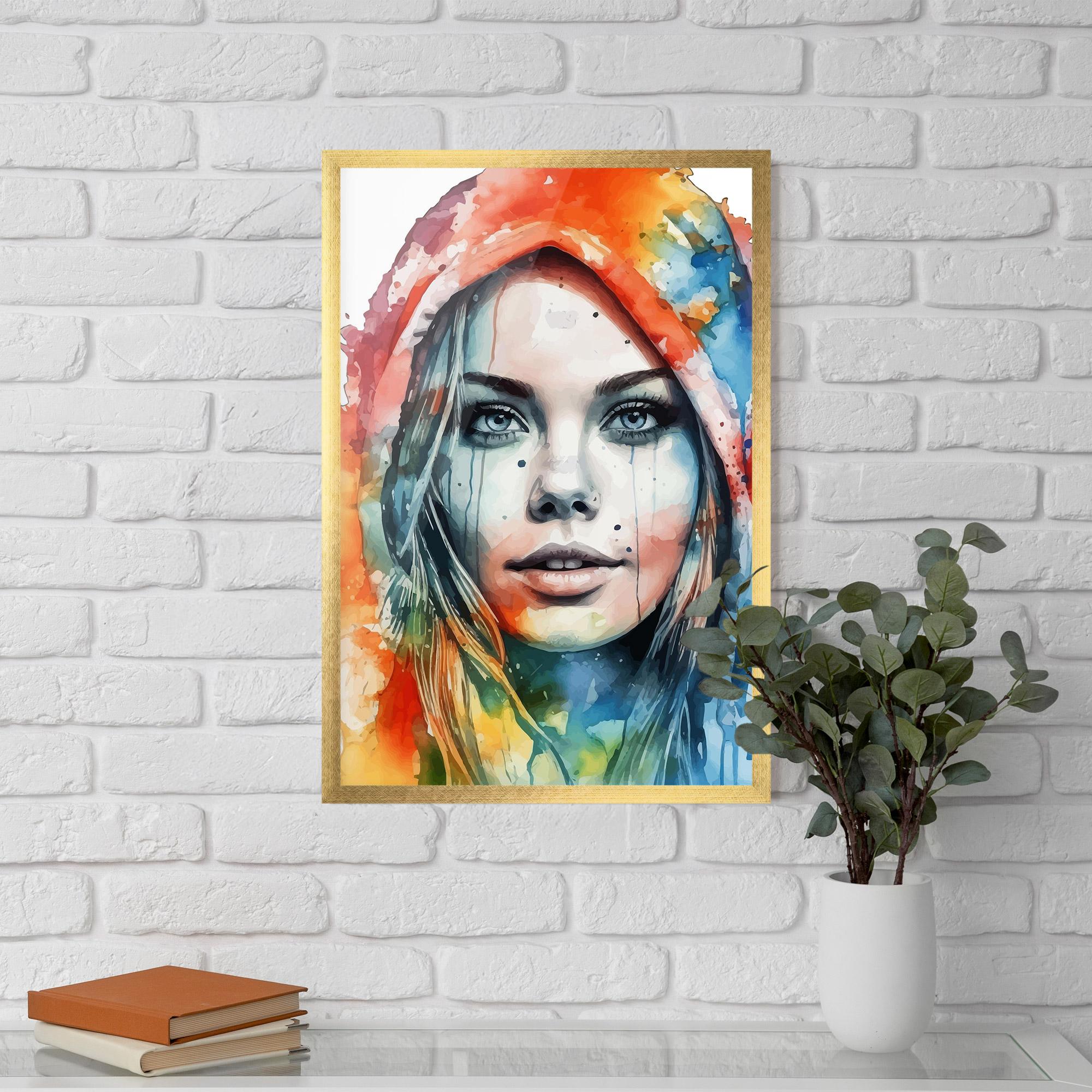 Poster Înrămat Colorful Portrait Art mockup 5