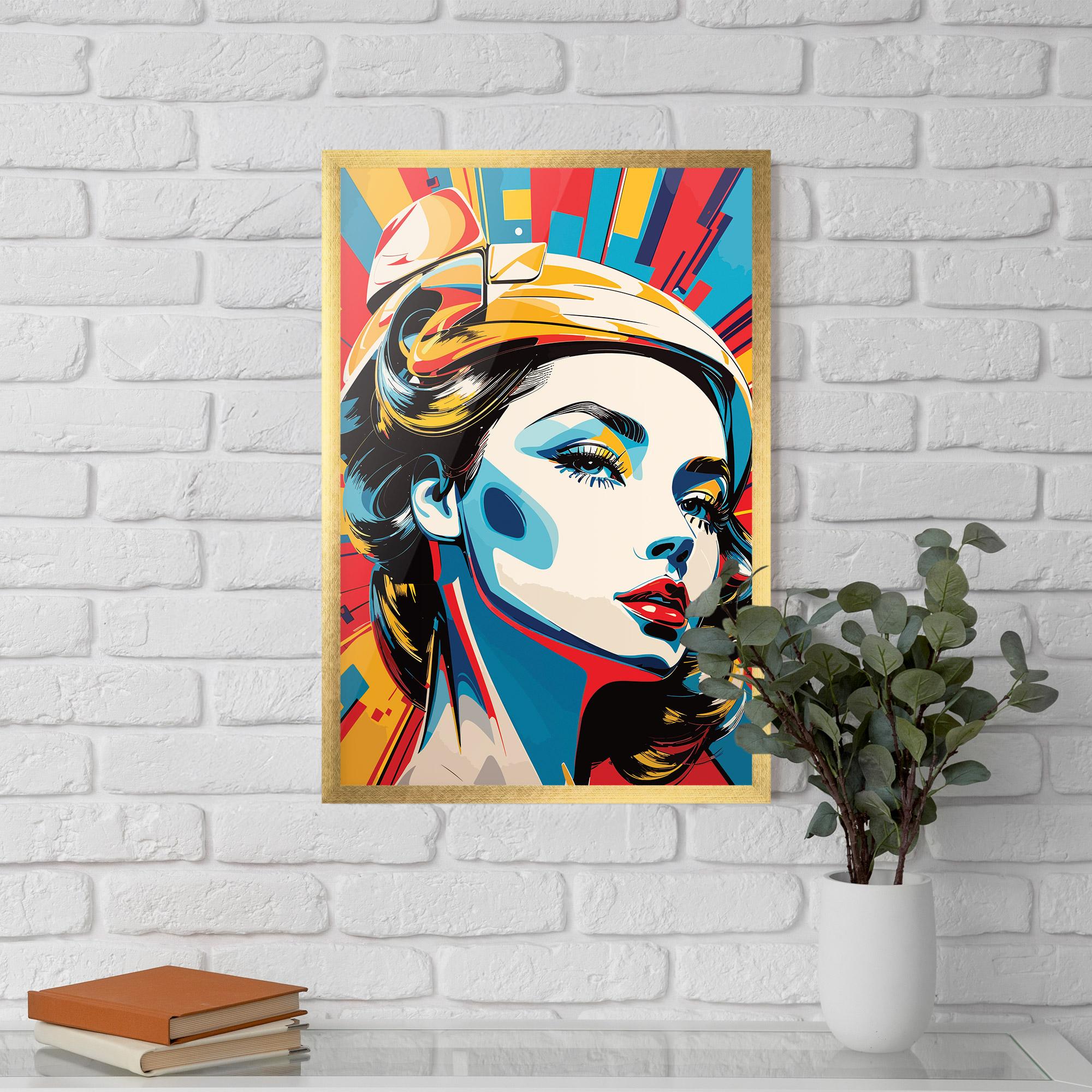 Poster Înrămat Colorful Portrait Lady mockup 5