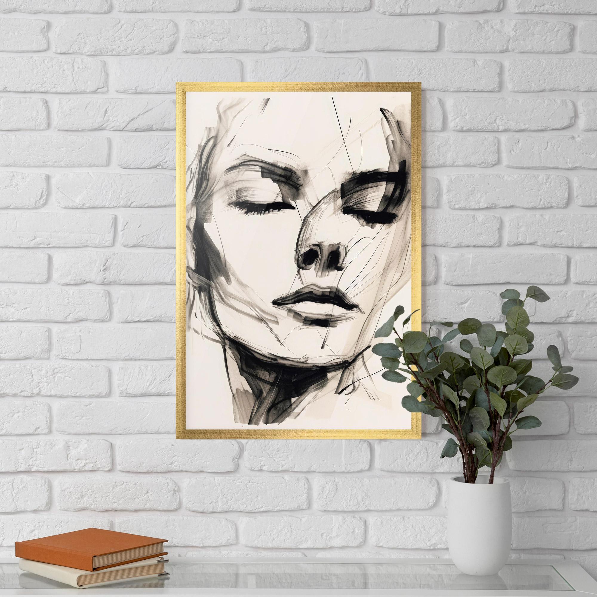 Poster Înrămat Continuous Line Woman mockup 5