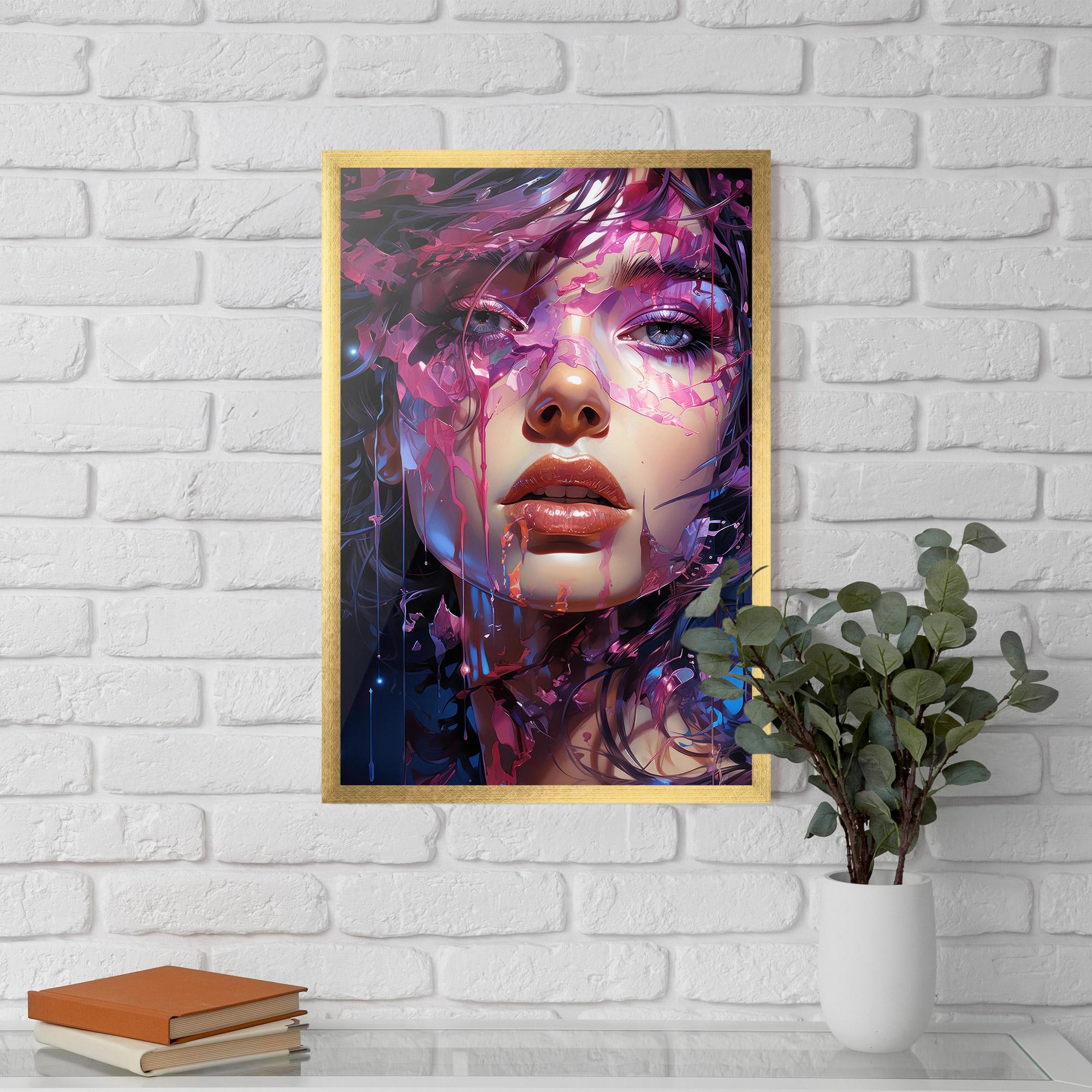 Poster Înrămat Cute Purple Girl mockup 5