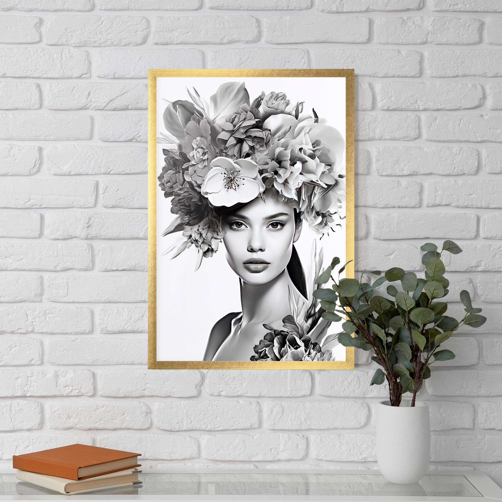 Poster Înrămat Flower Crown Woman mockup 5