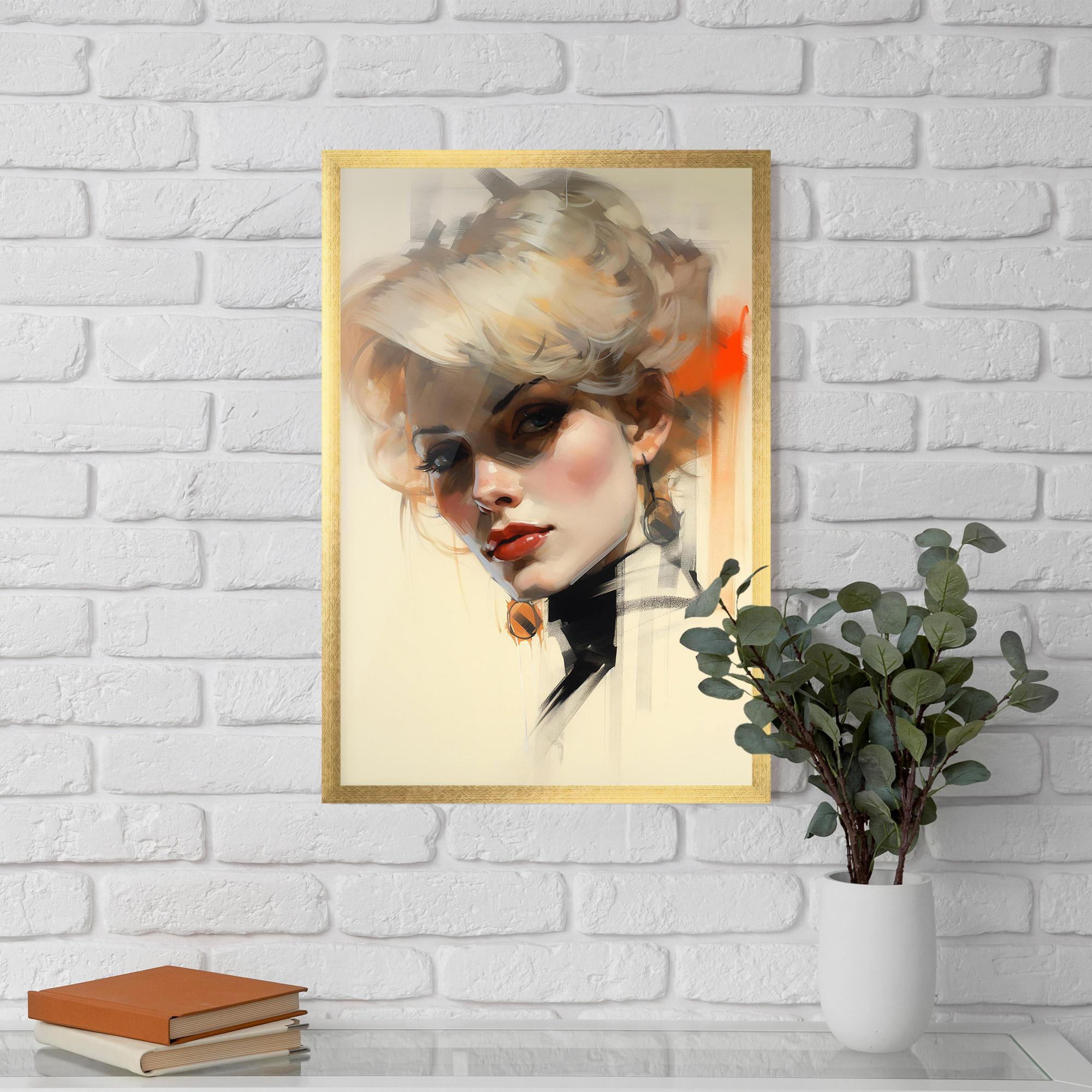Poster Înrămat Rockabilly Blonde Girl mockup 5