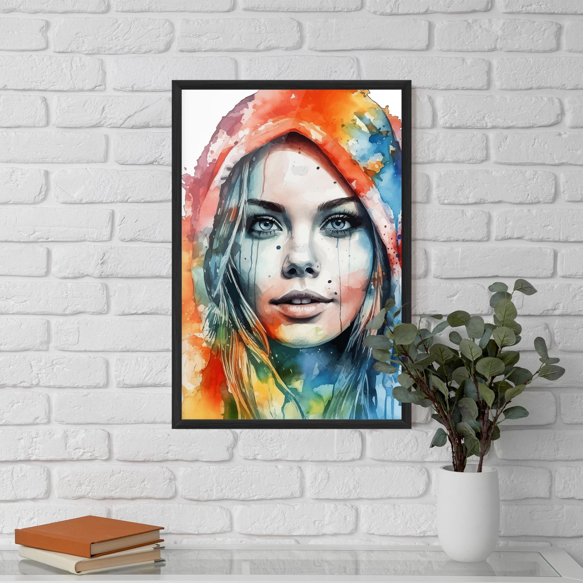 Poster Înrămat Colorful Portrait Art mockup 5