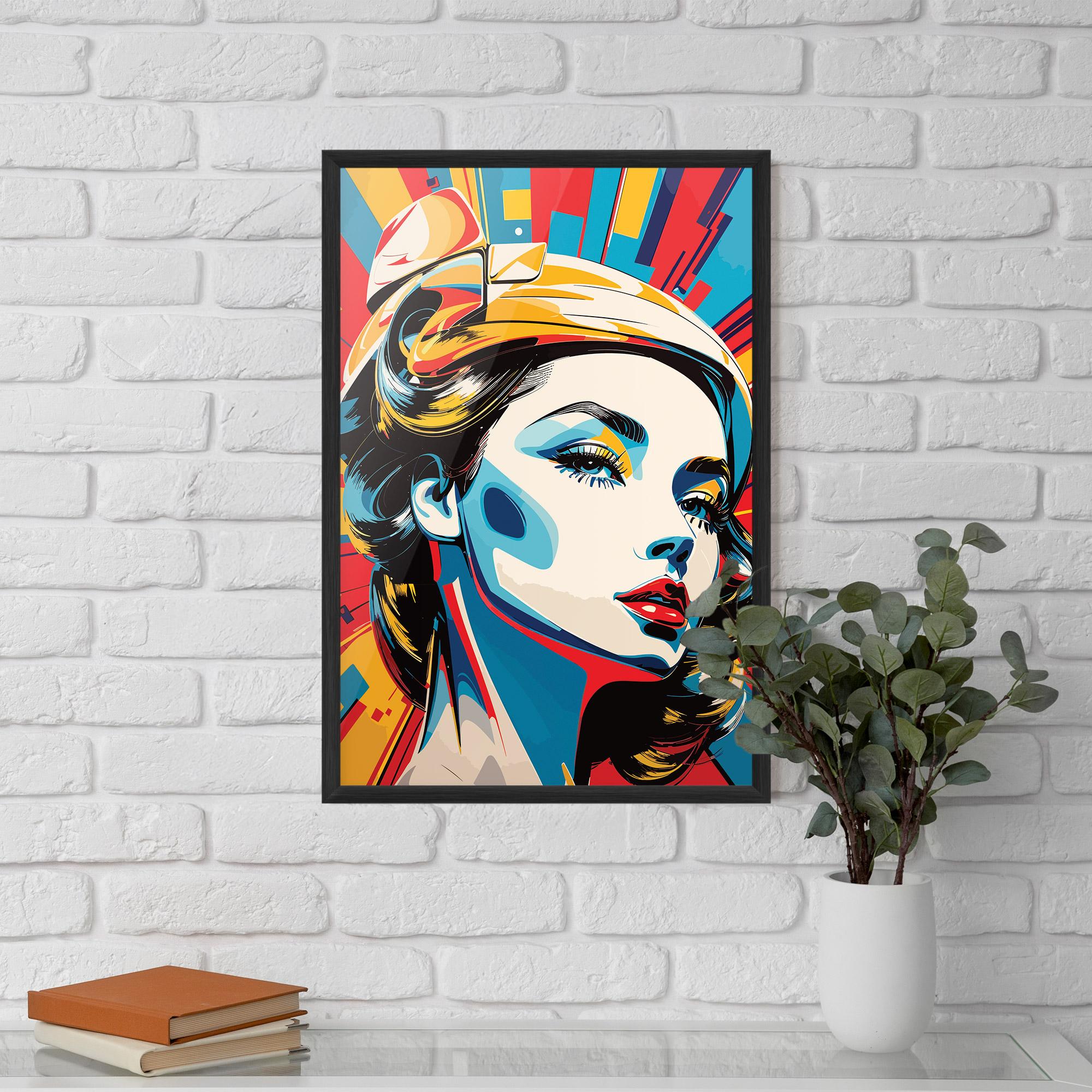 Poster Înrămat Colorful Portrait Lady mockup 5