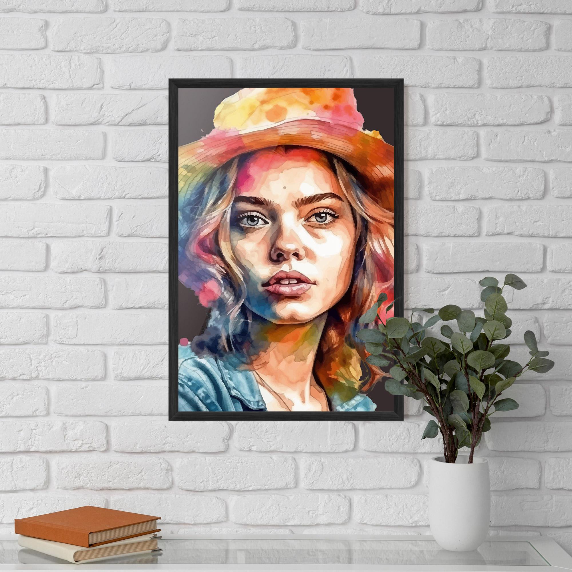 Poster Înrămat Hat Portrait Girl mockup 5