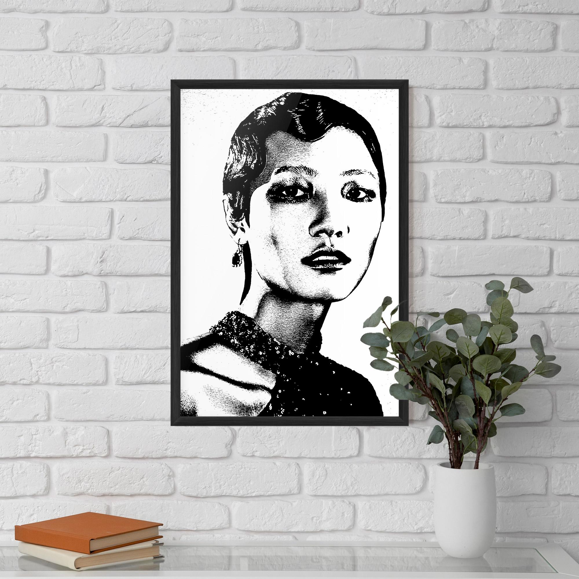 Poster Înrămat White Black Portrait mockup 5