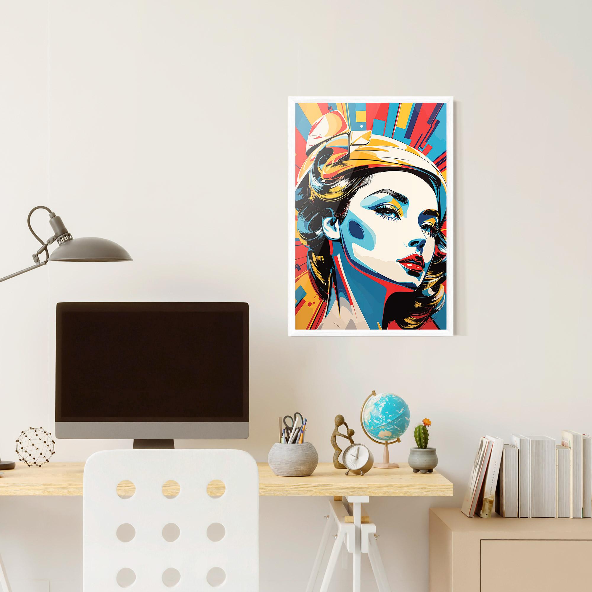 Poster Înrămat Colorful Portrait Lady mockup 6