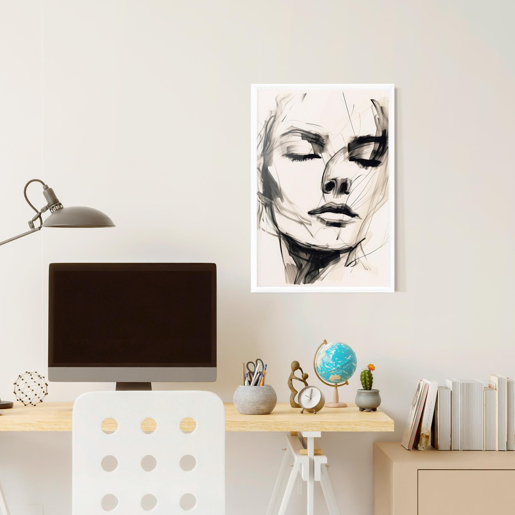 Poster Înrămat Continuous Line Woman mockup 6