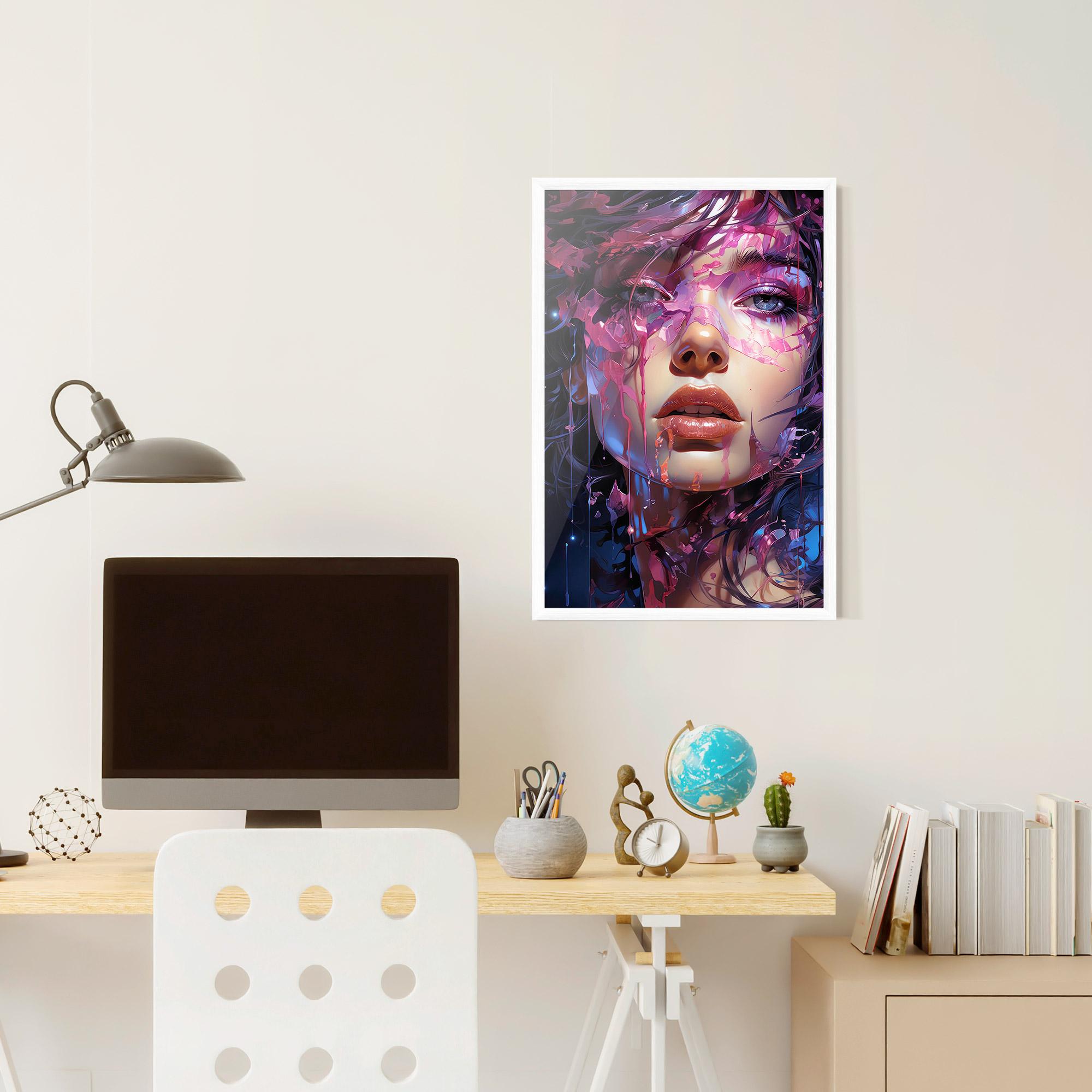 Poster Înrămat Cute Purple Girl mockup 6