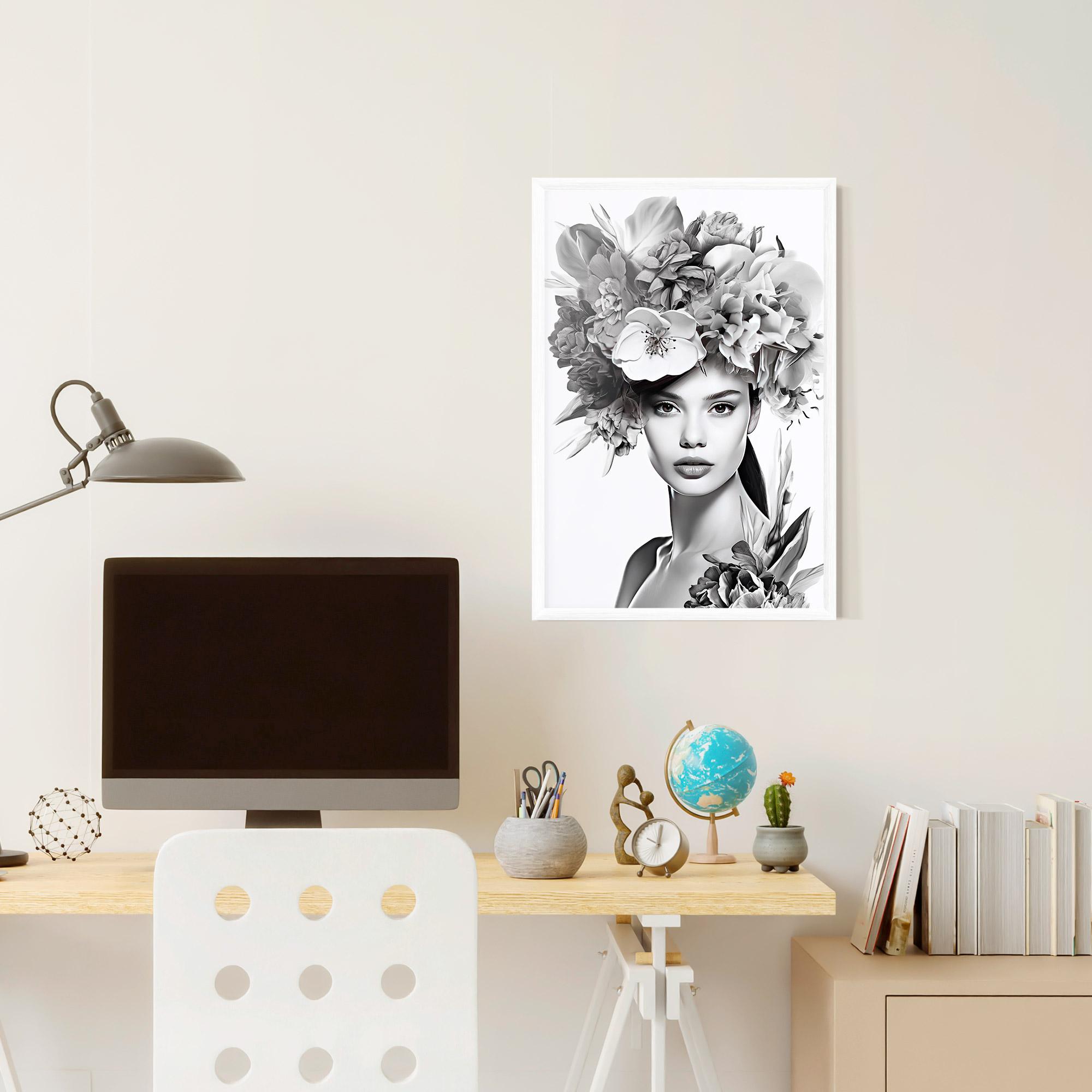 Poster Înrămat Flower Crown Woman mockup 6