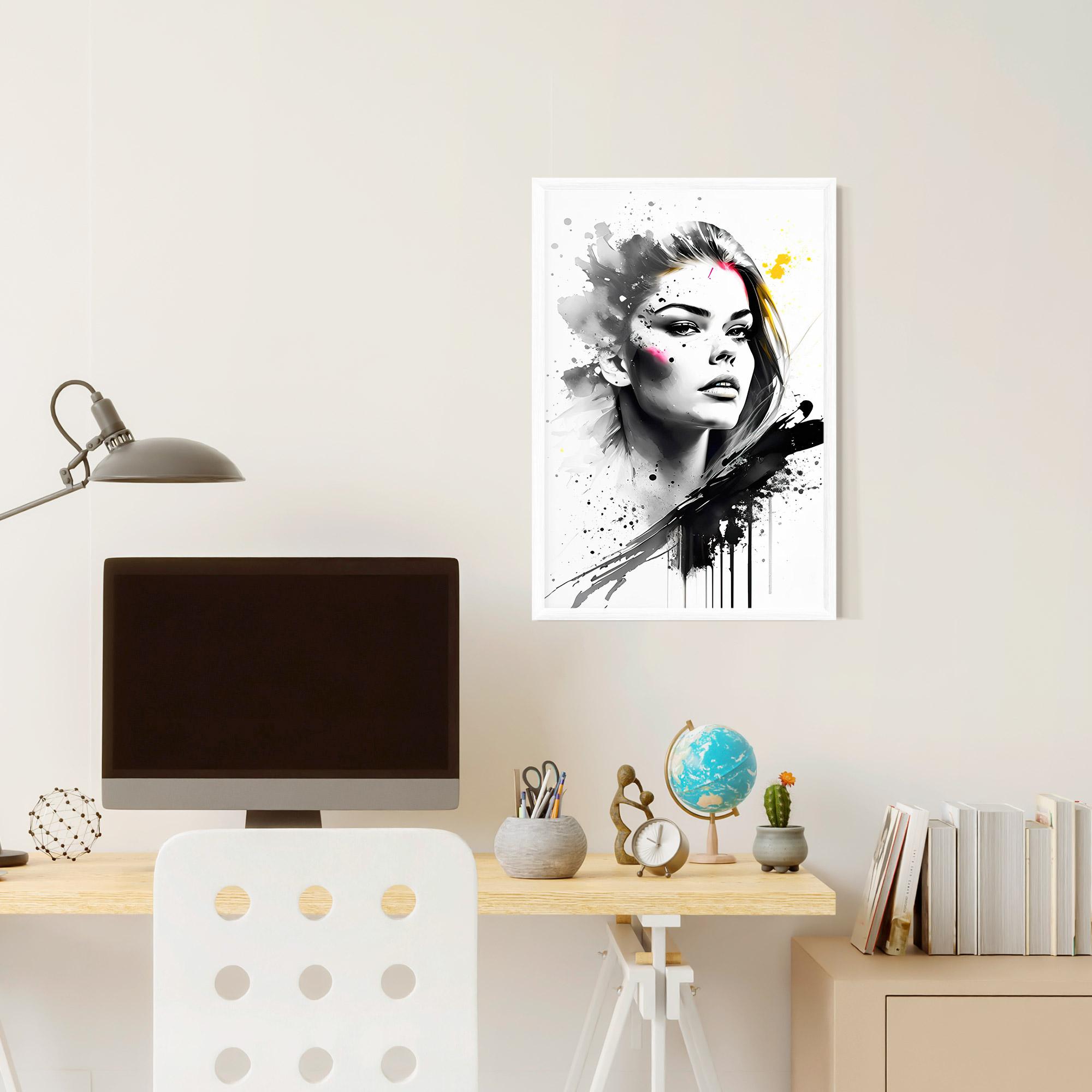 Poster Înrămat Ink Splash Portrait mockup 6