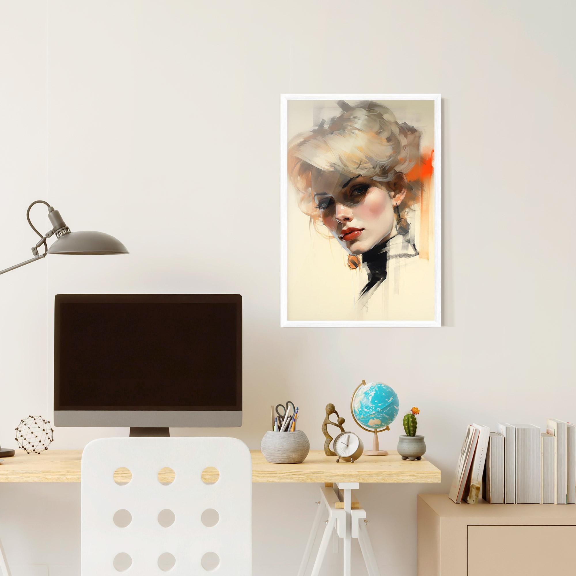 Poster Înrămat Rockabilly Blonde Girl mockup 6