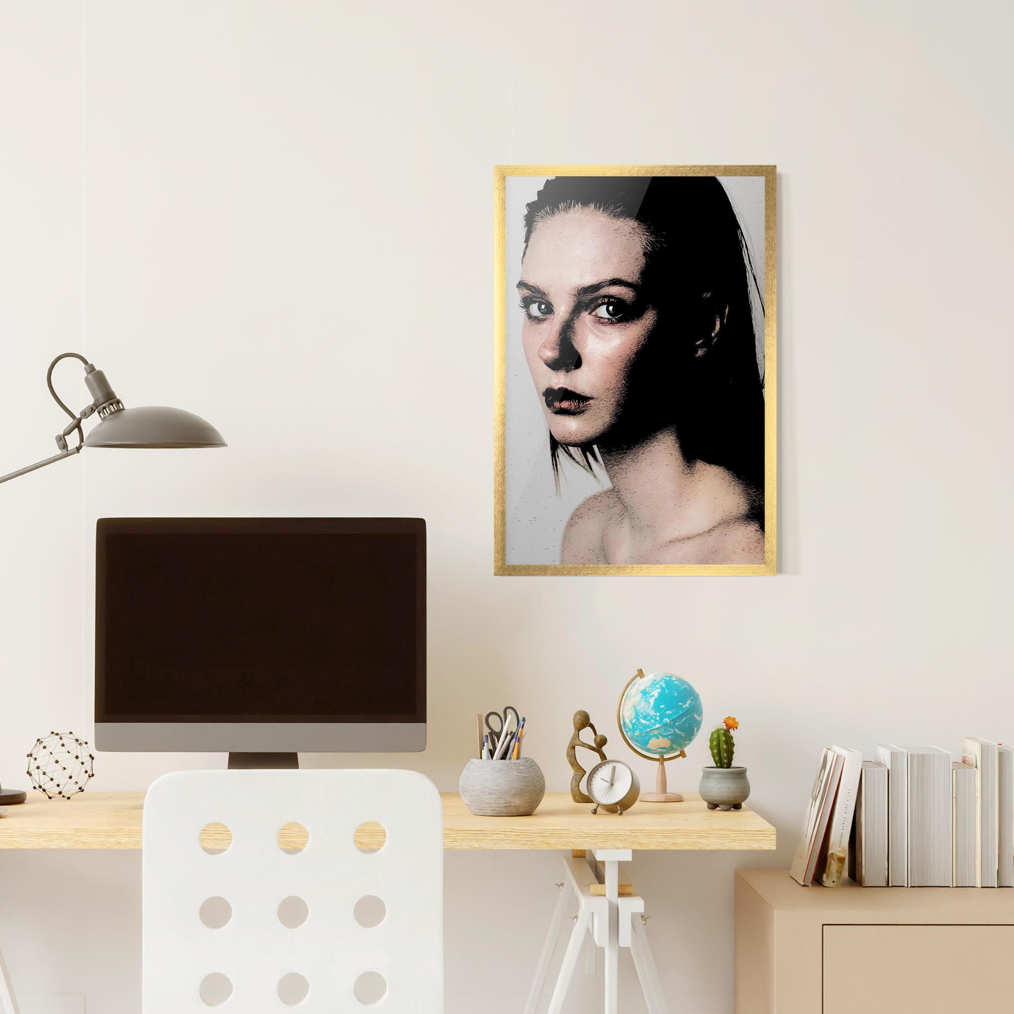 Poster Înrămat Big Eyes Portrait mockup 6