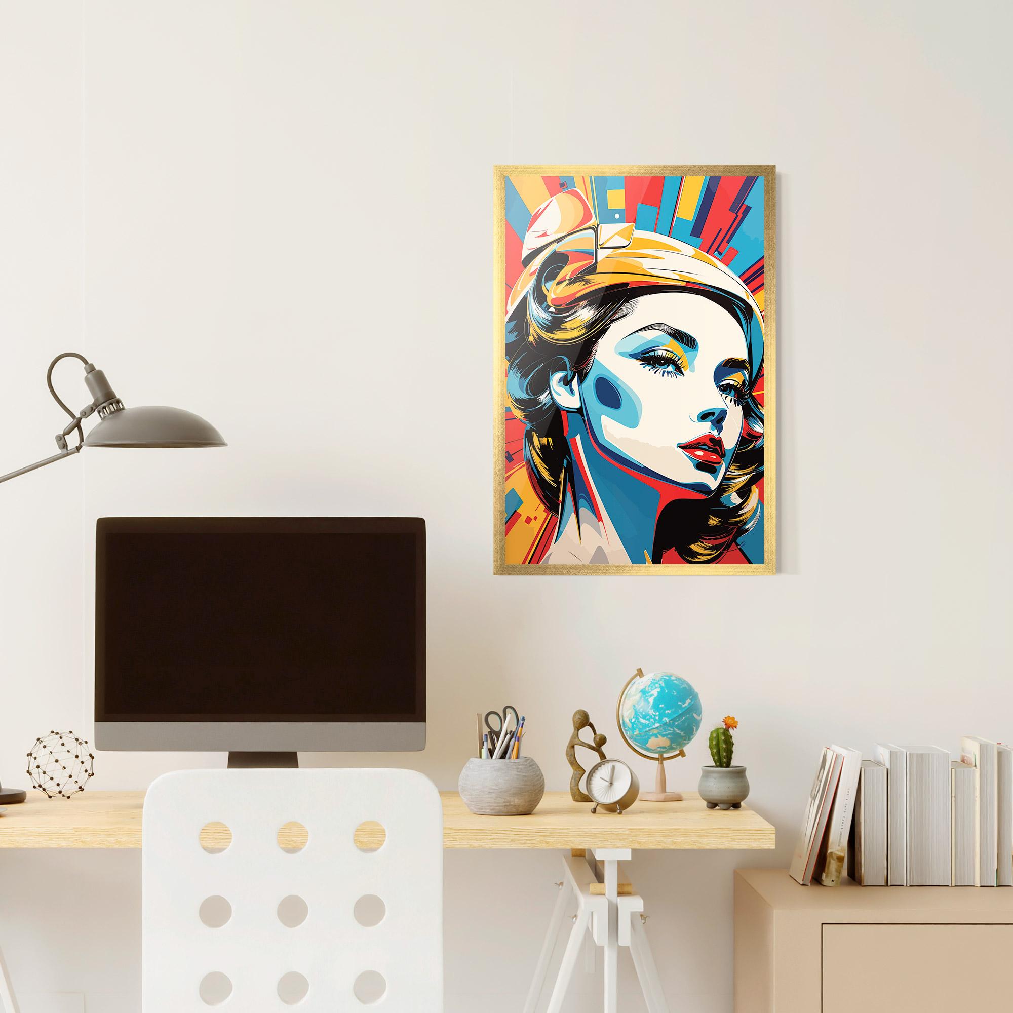 Poster Înrămat Colorful Portrait Lady mockup 6