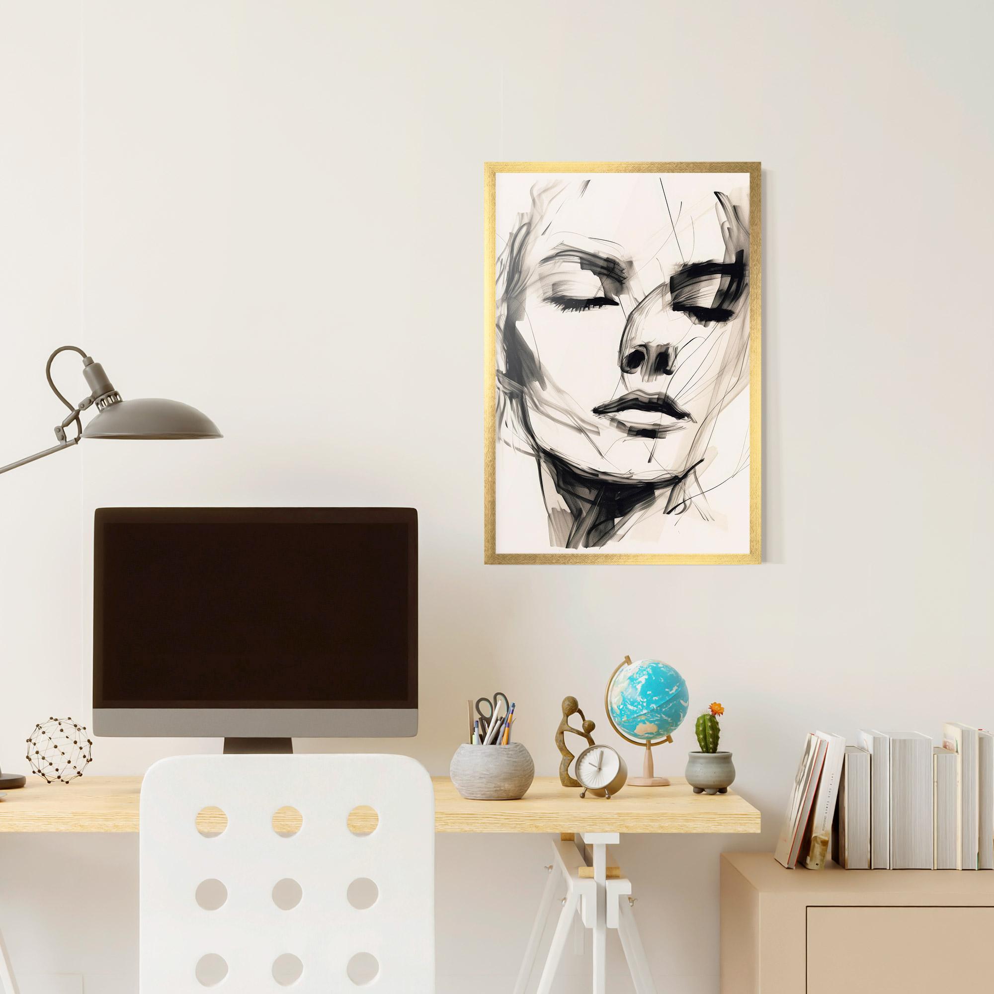 Poster Înrămat Continuous Line Woman mockup 6