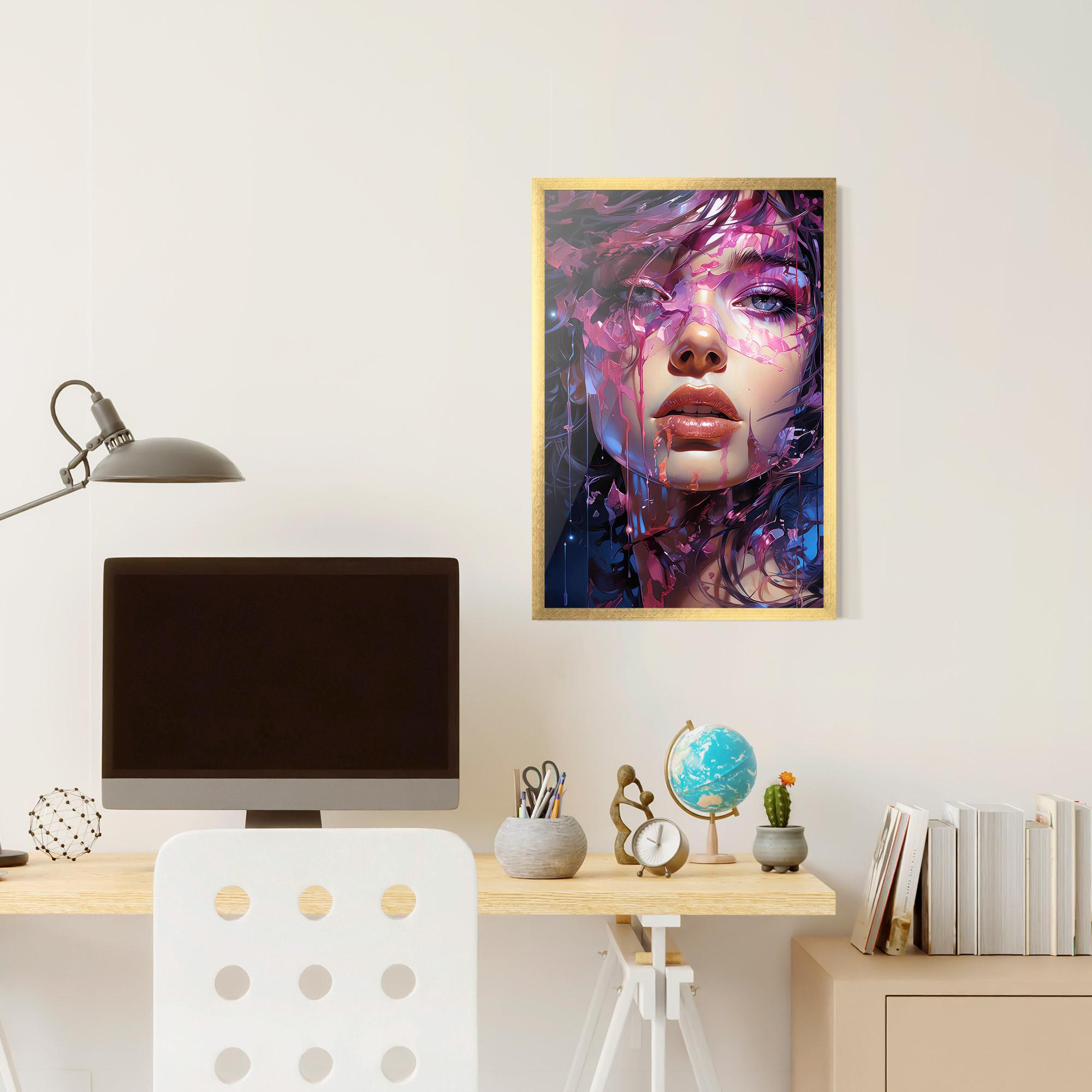 Poster Înrămat Cute Purple Girl mockup 6