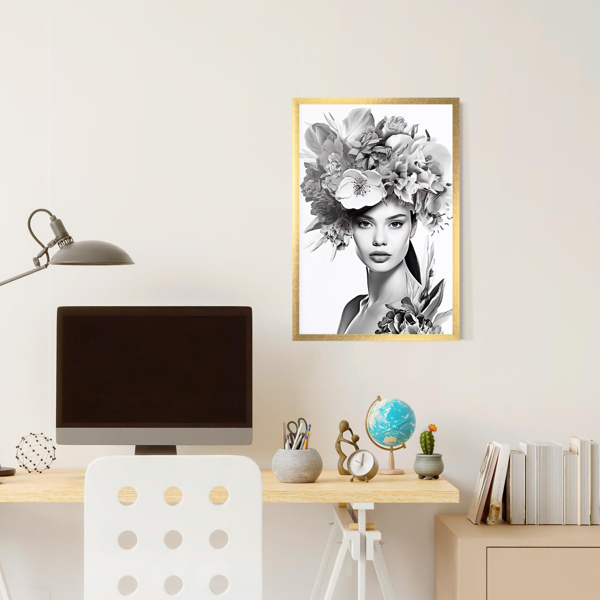 Poster Înrămat Flower Crown Woman mockup 6