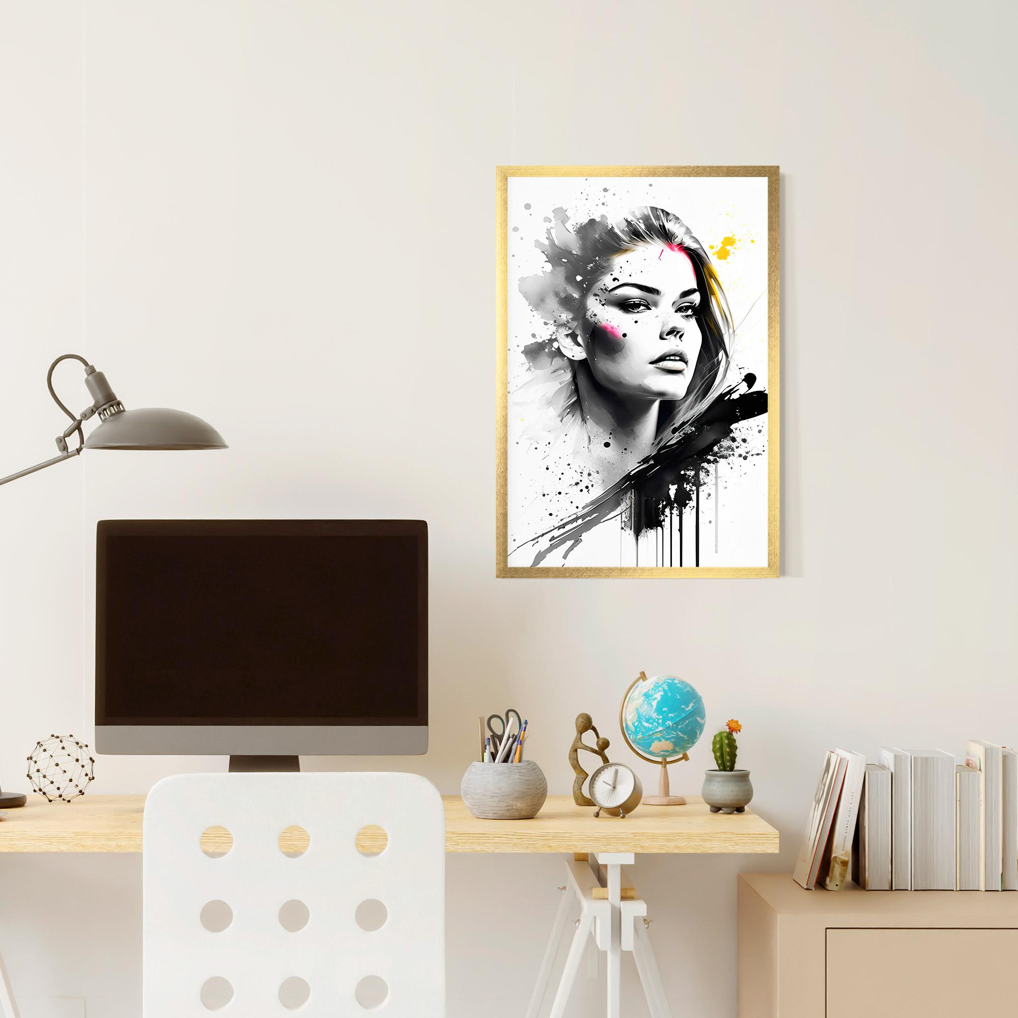 Poster Înrămat Ink Splash Portrait mockup 6