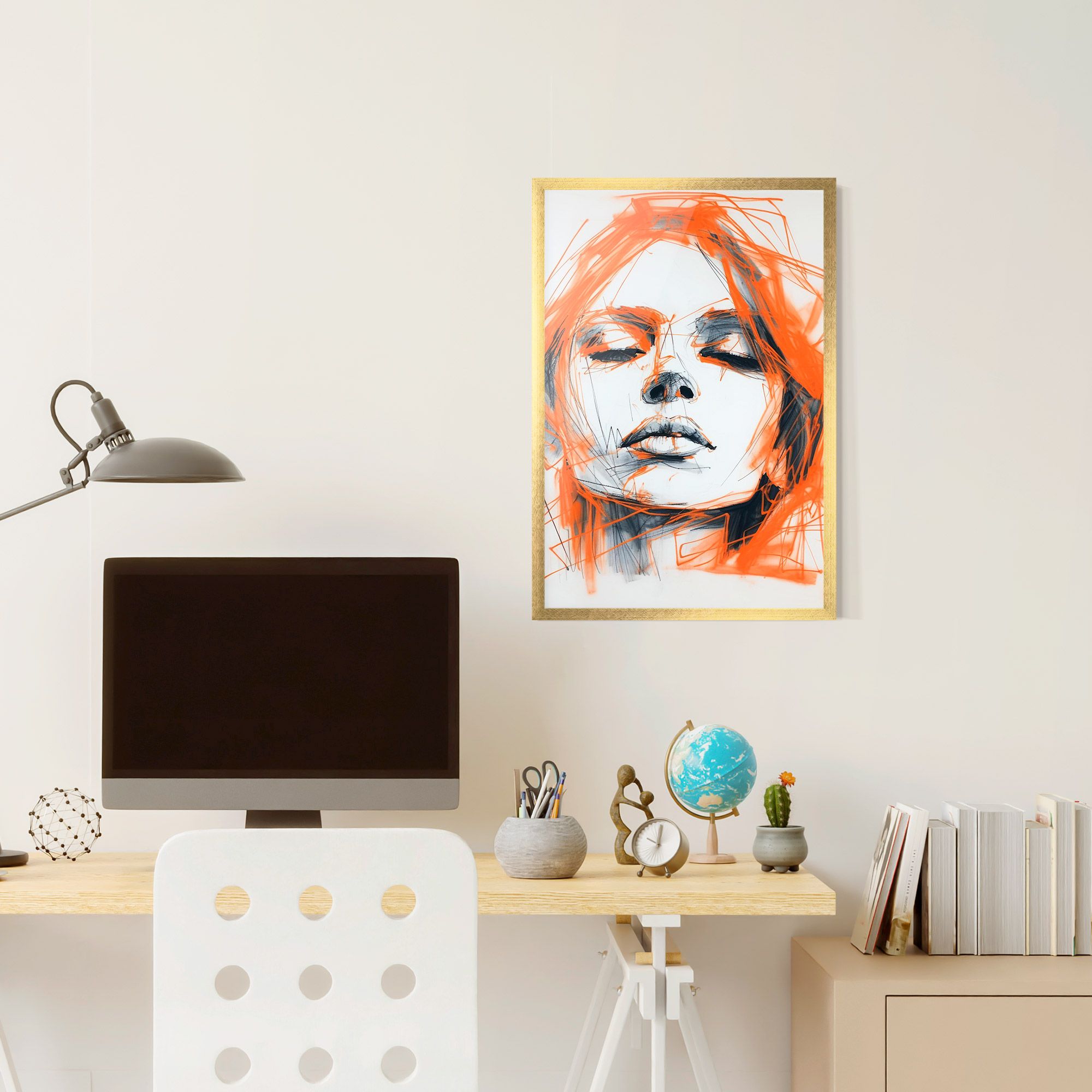 Orange Ink Drawing mockup 6