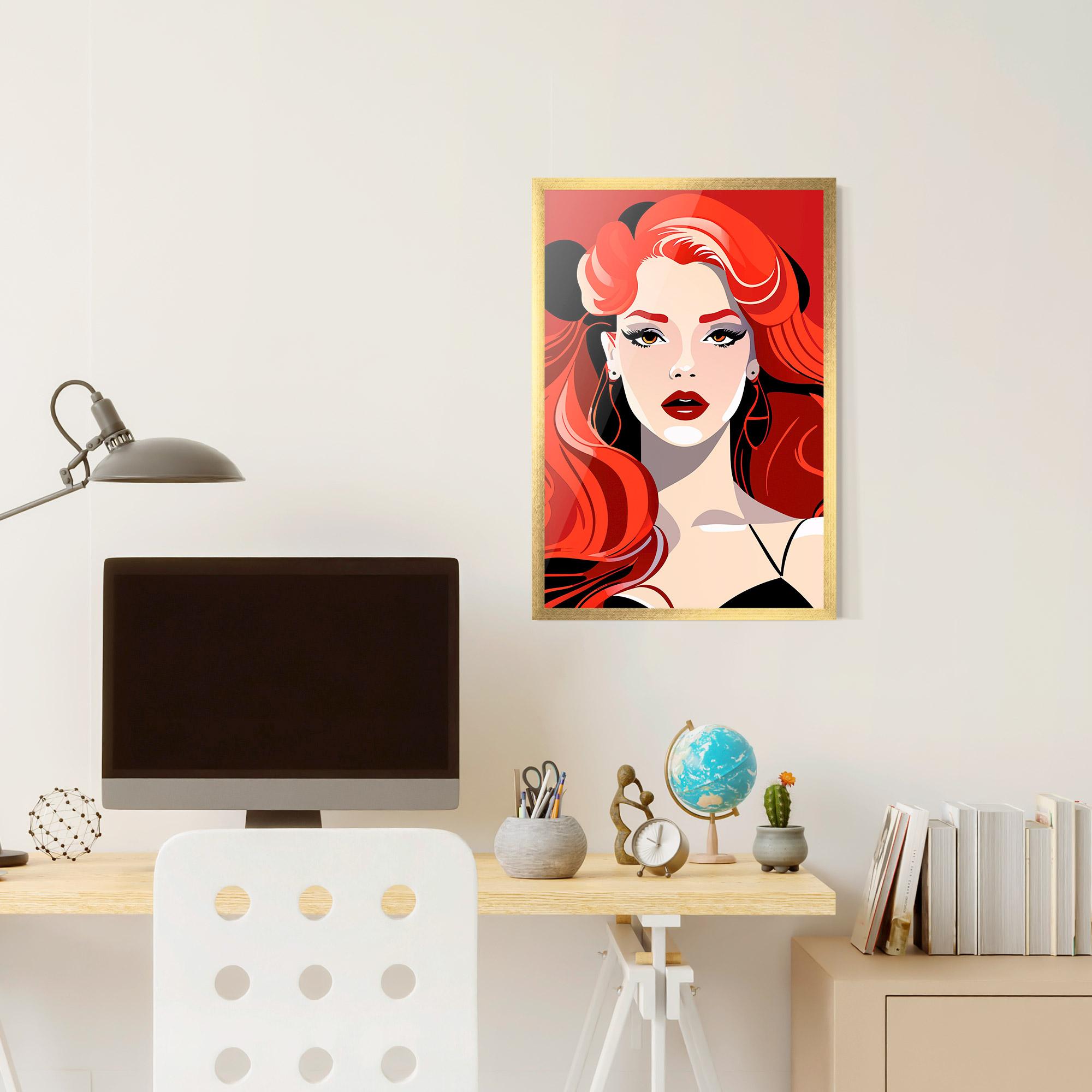 Poster Înrămat Red Hair Portrait mockup 6
