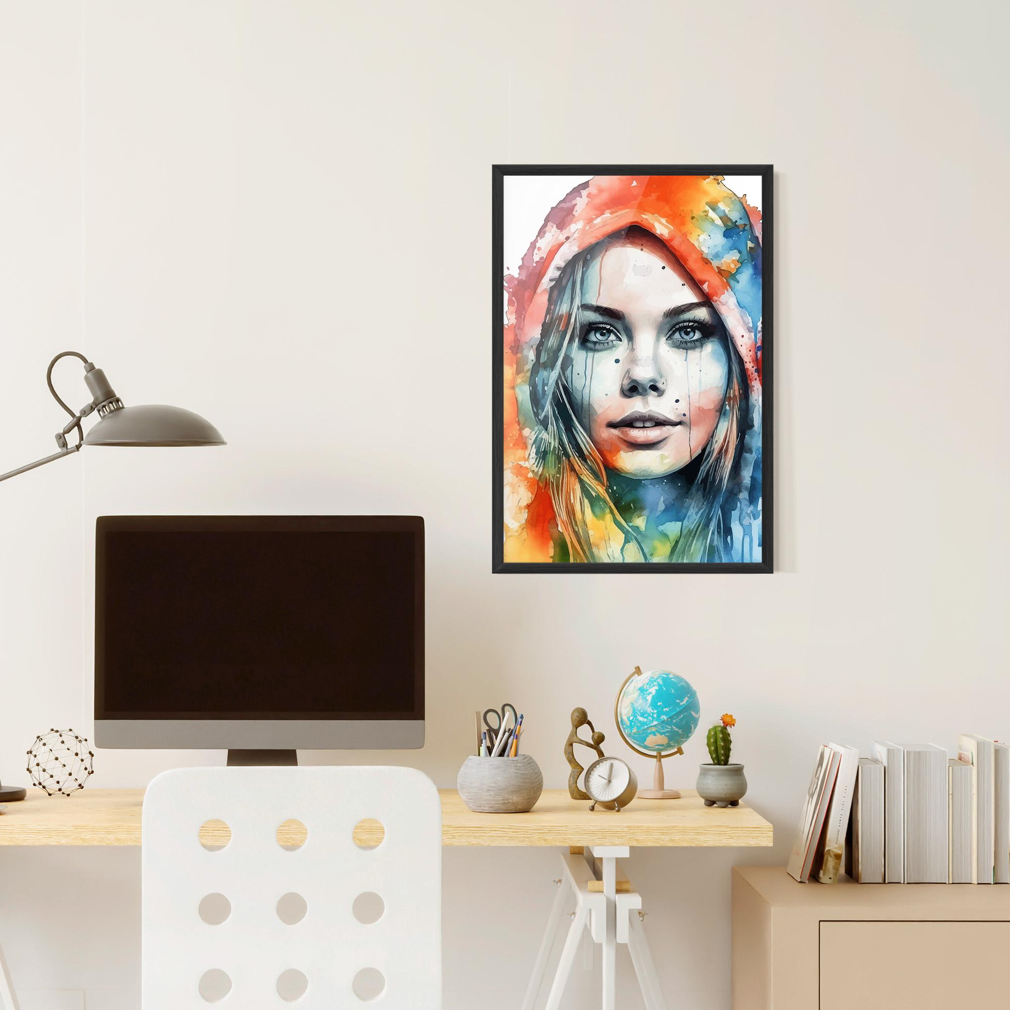 Poster Înrămat Colorful Portrait Art mockup 6