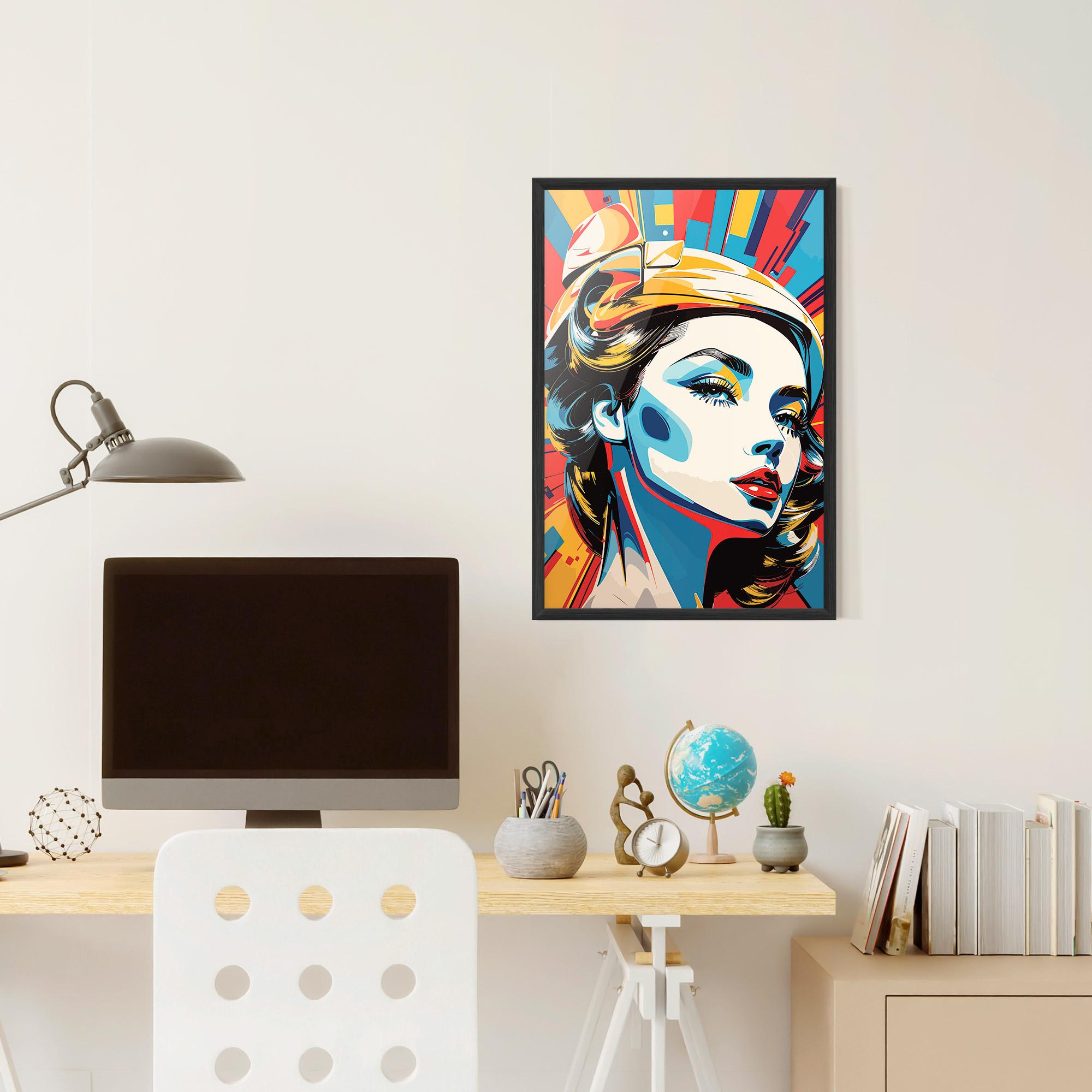 Poster Înrămat Colorful Portrait Lady mockup 6