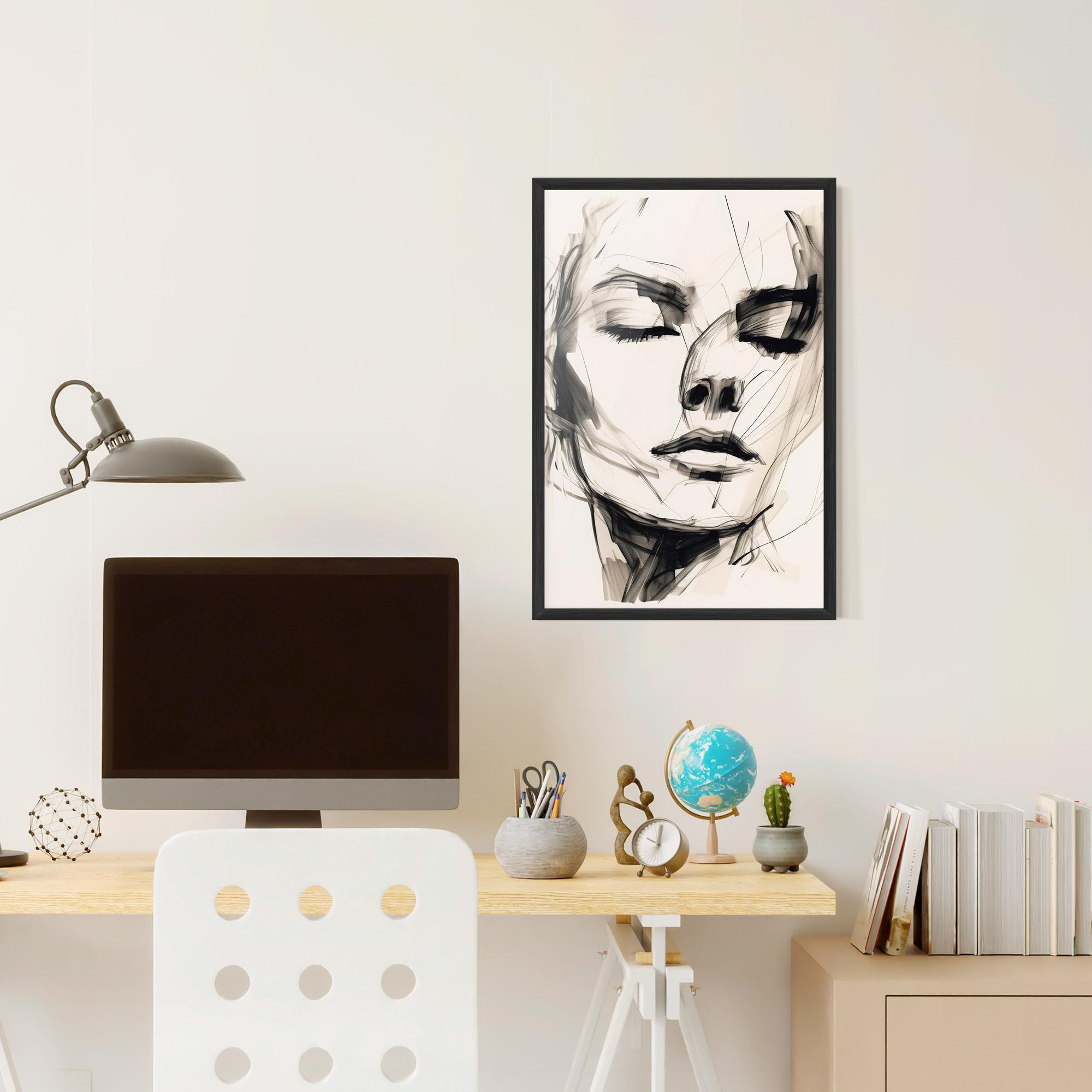 Poster Înrămat Continuous Line Woman mockup 6