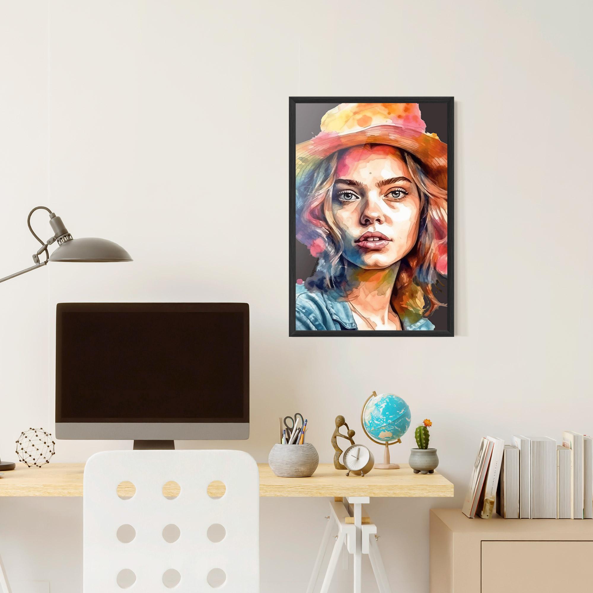 Poster Înrămat Hat Portrait Girl mockup 6