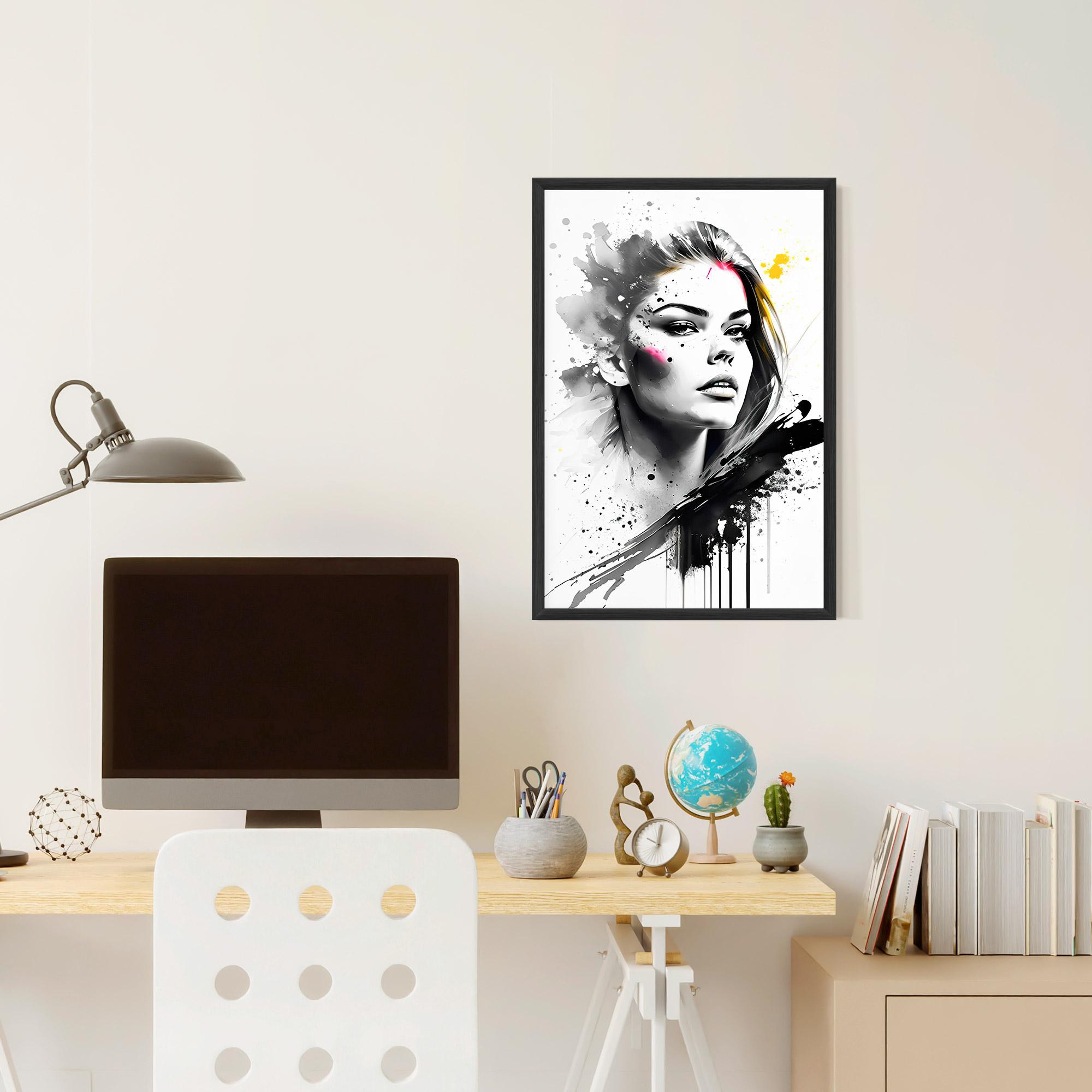 Poster Înrămat Ink Splash Portrait mockup 6