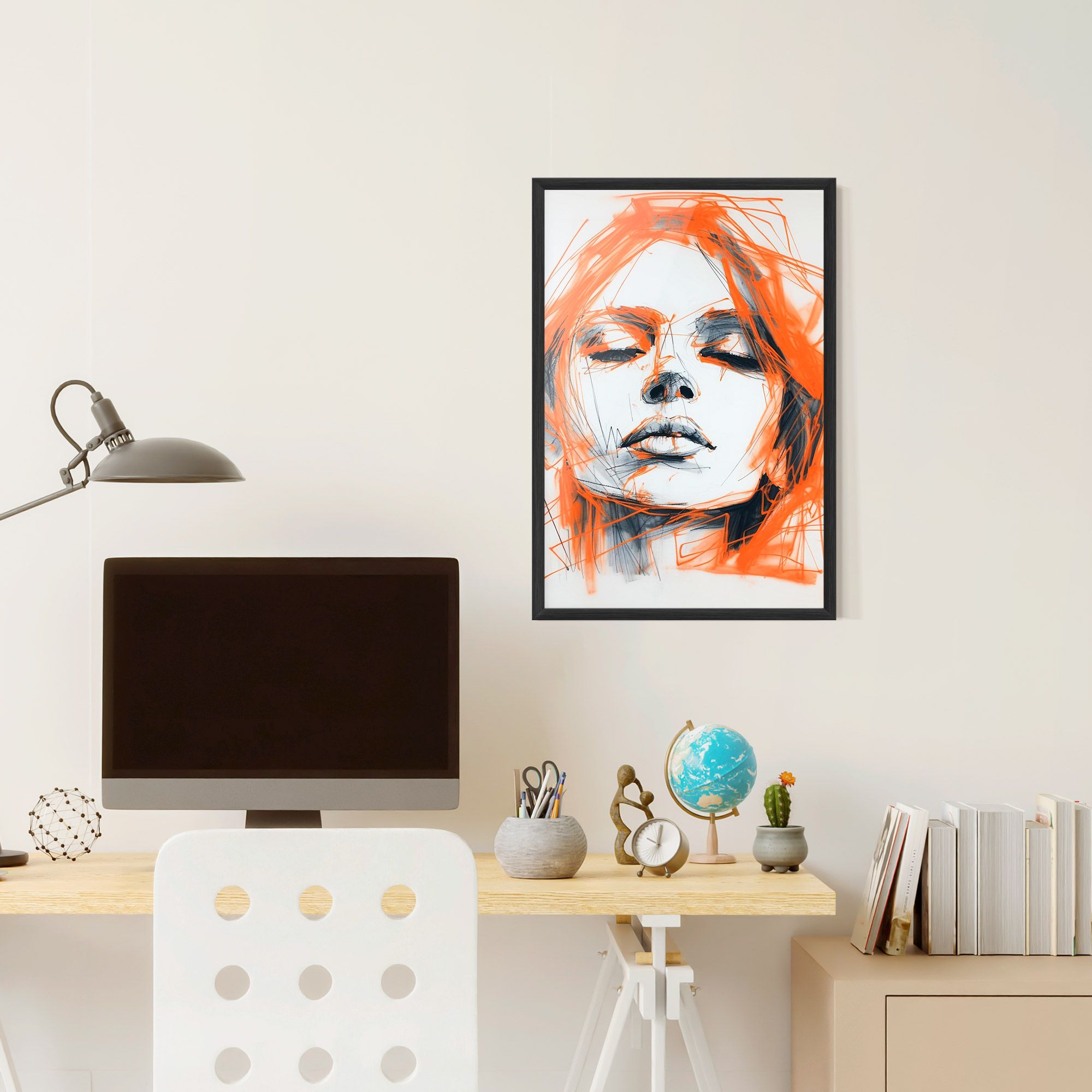 Orange Ink Drawing mockup 6