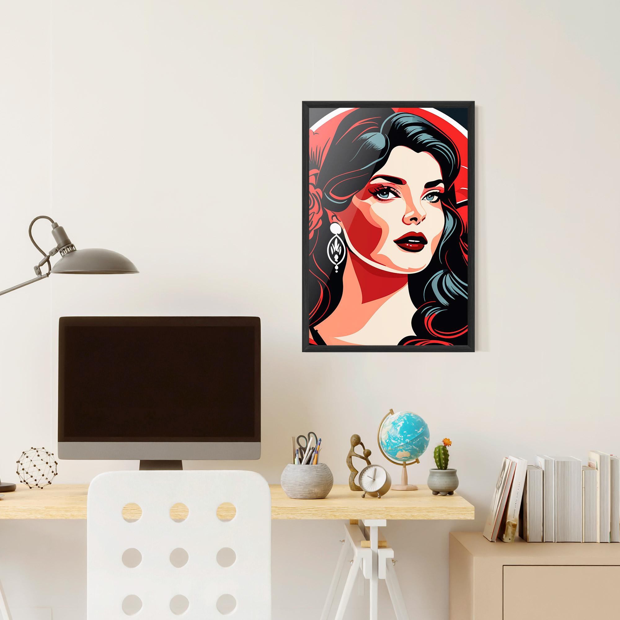 Poster Înrămat Red Light Portrait mockup 6